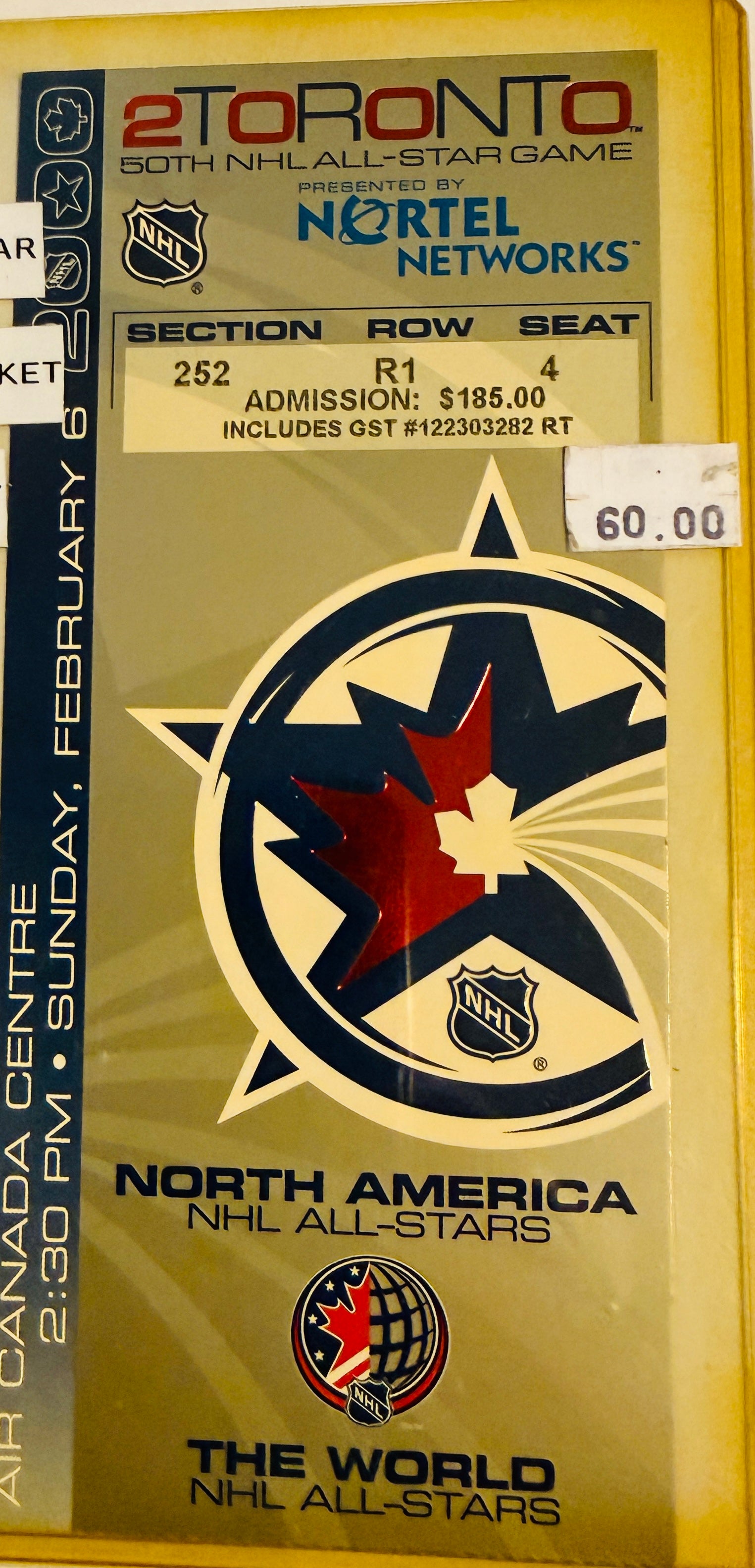 Hockey All-Star game ticket 2000