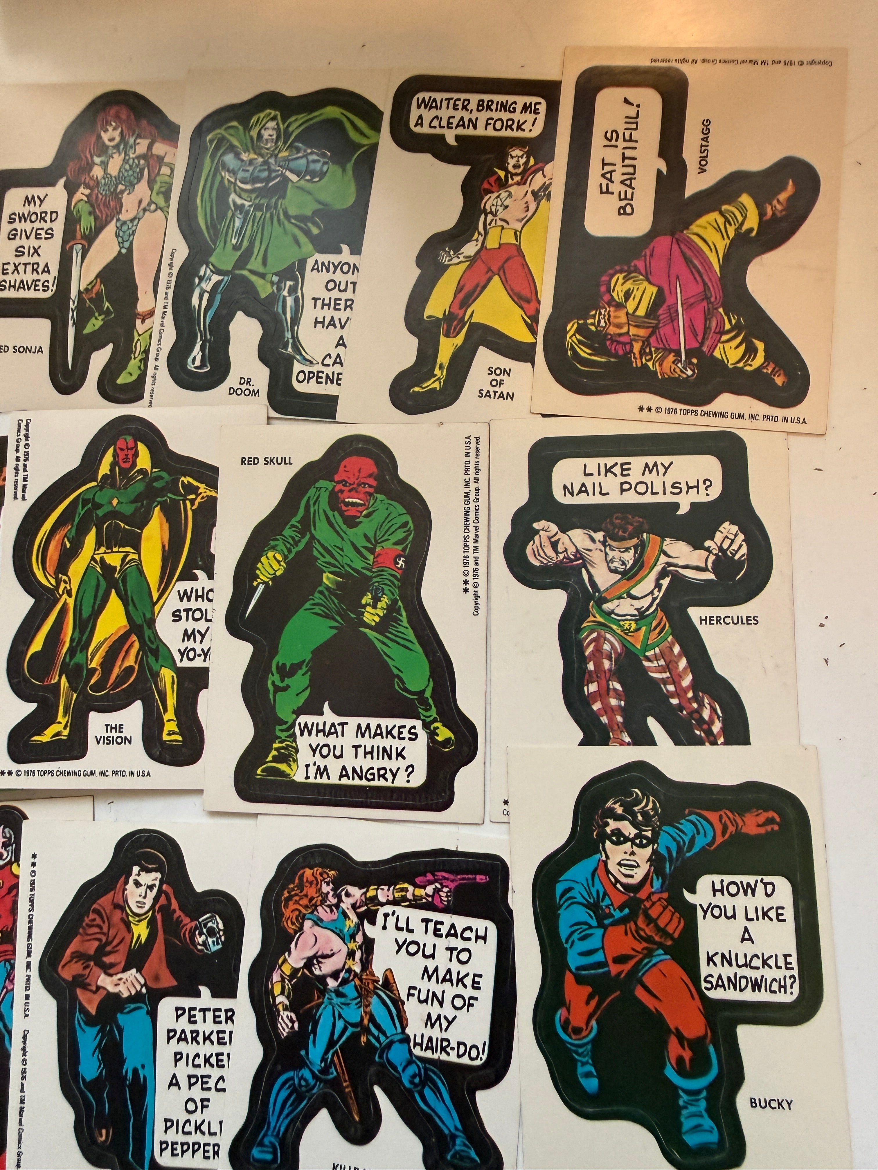 Marvel stickers cards set and puzzle set high grade condition 1976