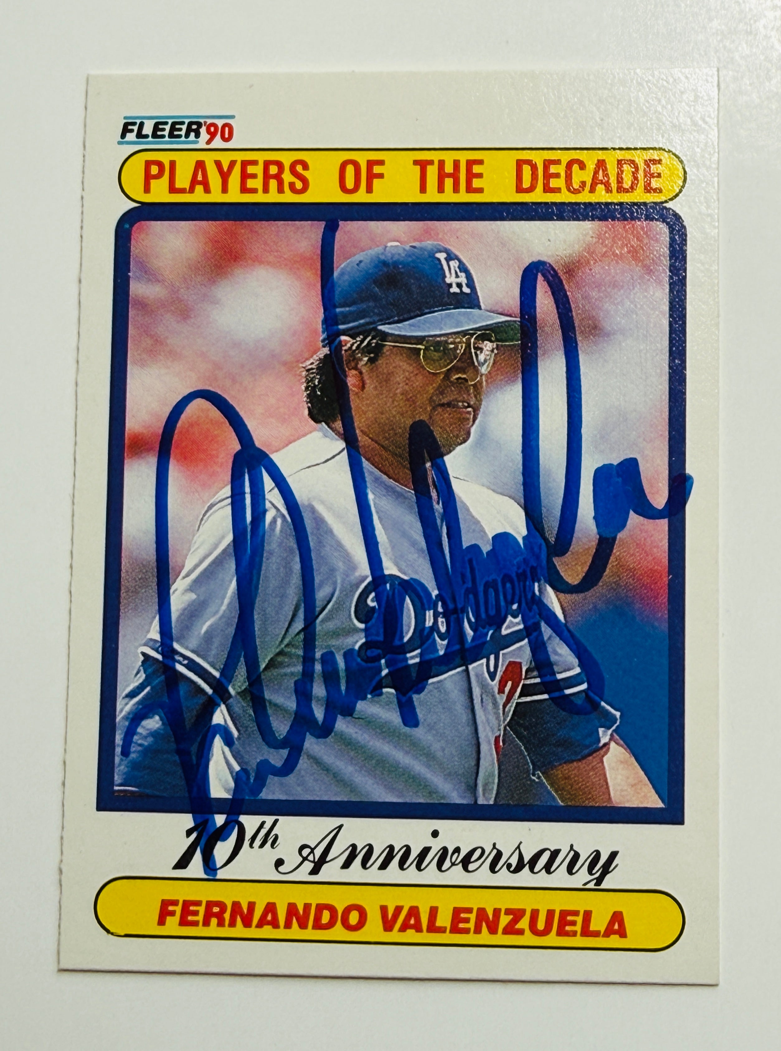 Fernando Valenzuela, rare autographed baseball card certified