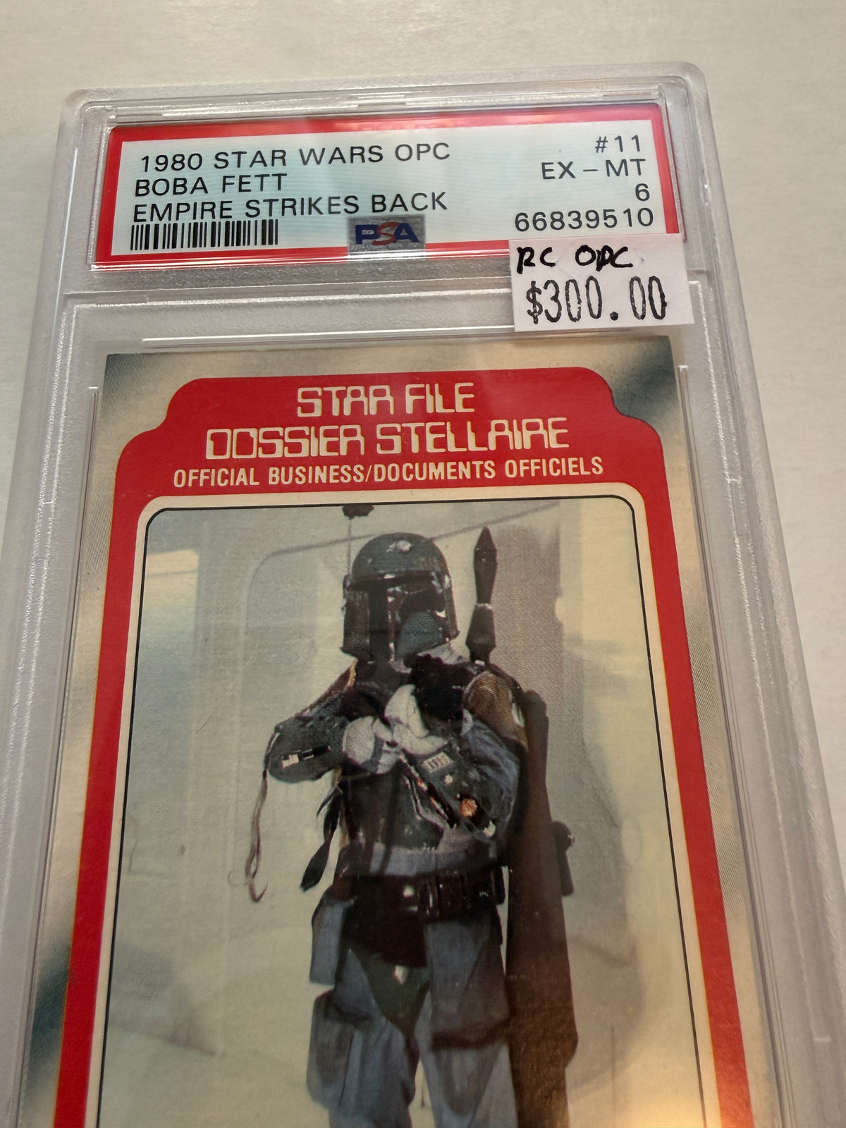 Star Wars Empire strikes back Opc Boba Fett PSA 6 graded card 1980