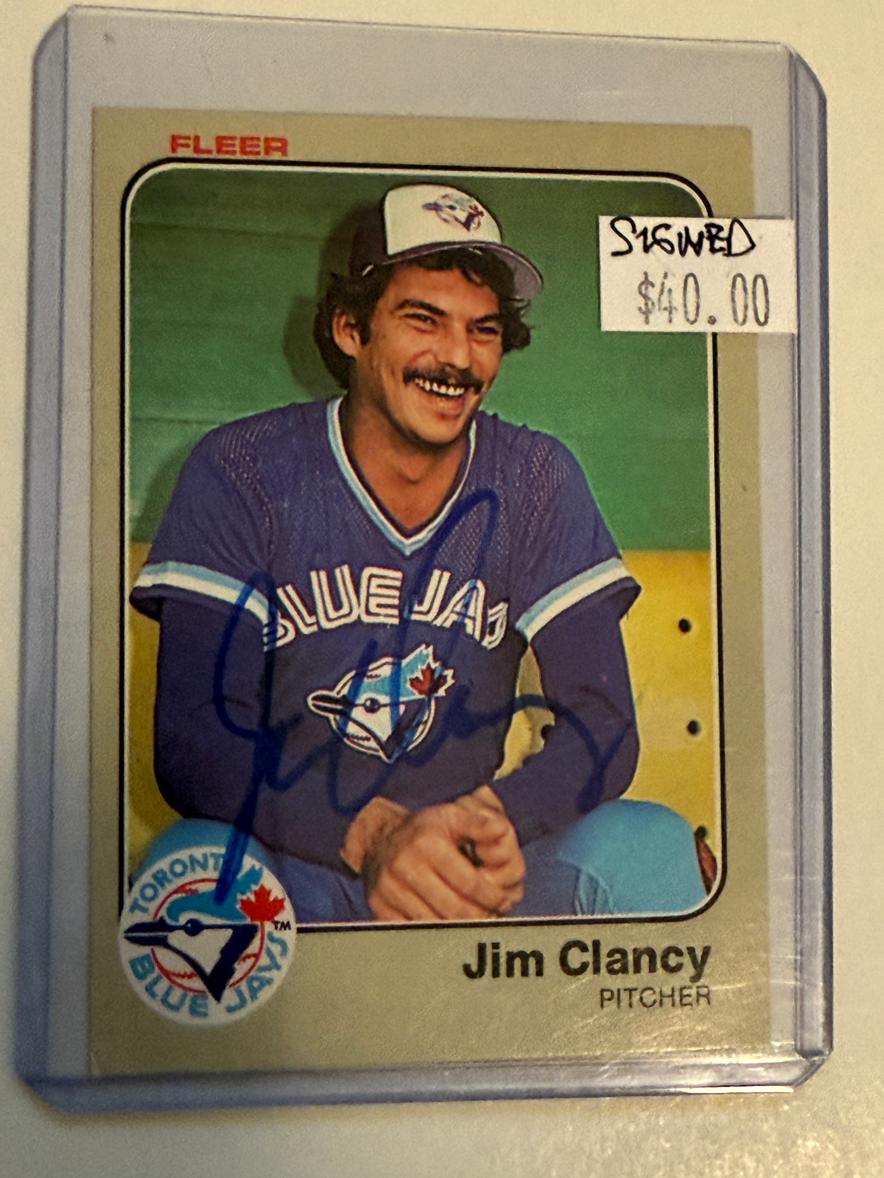 Toronto Blue Jays Jim Clancy autographed baseball card with COA