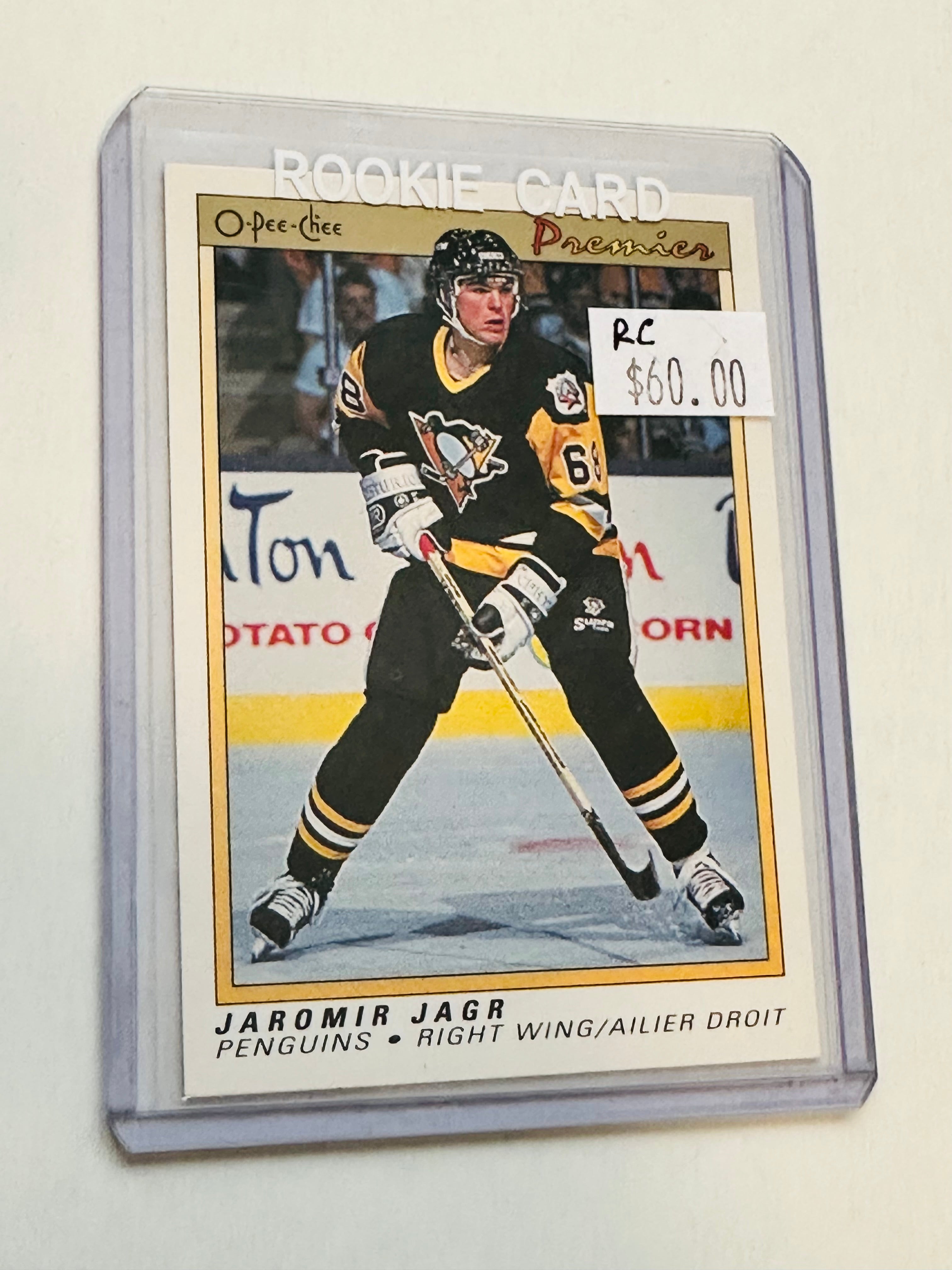 Jaromir Jagr opc Premier high grade condition hockey rookie card 1991