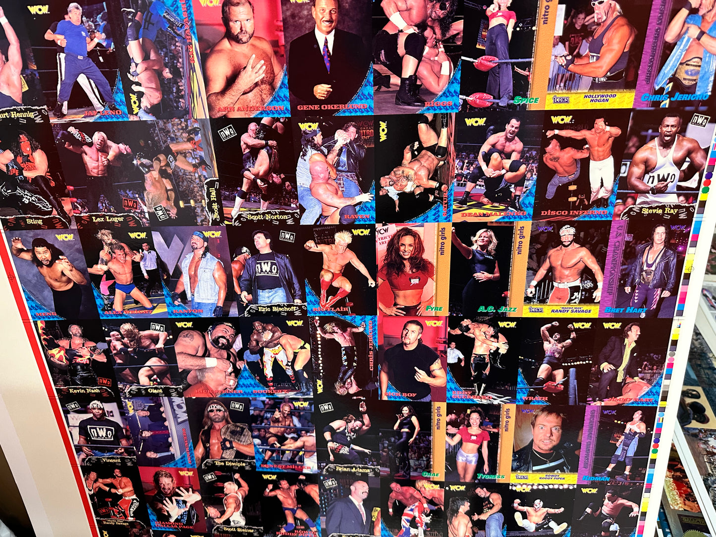 Wrestling WCW rare uncut cards sheet 1995