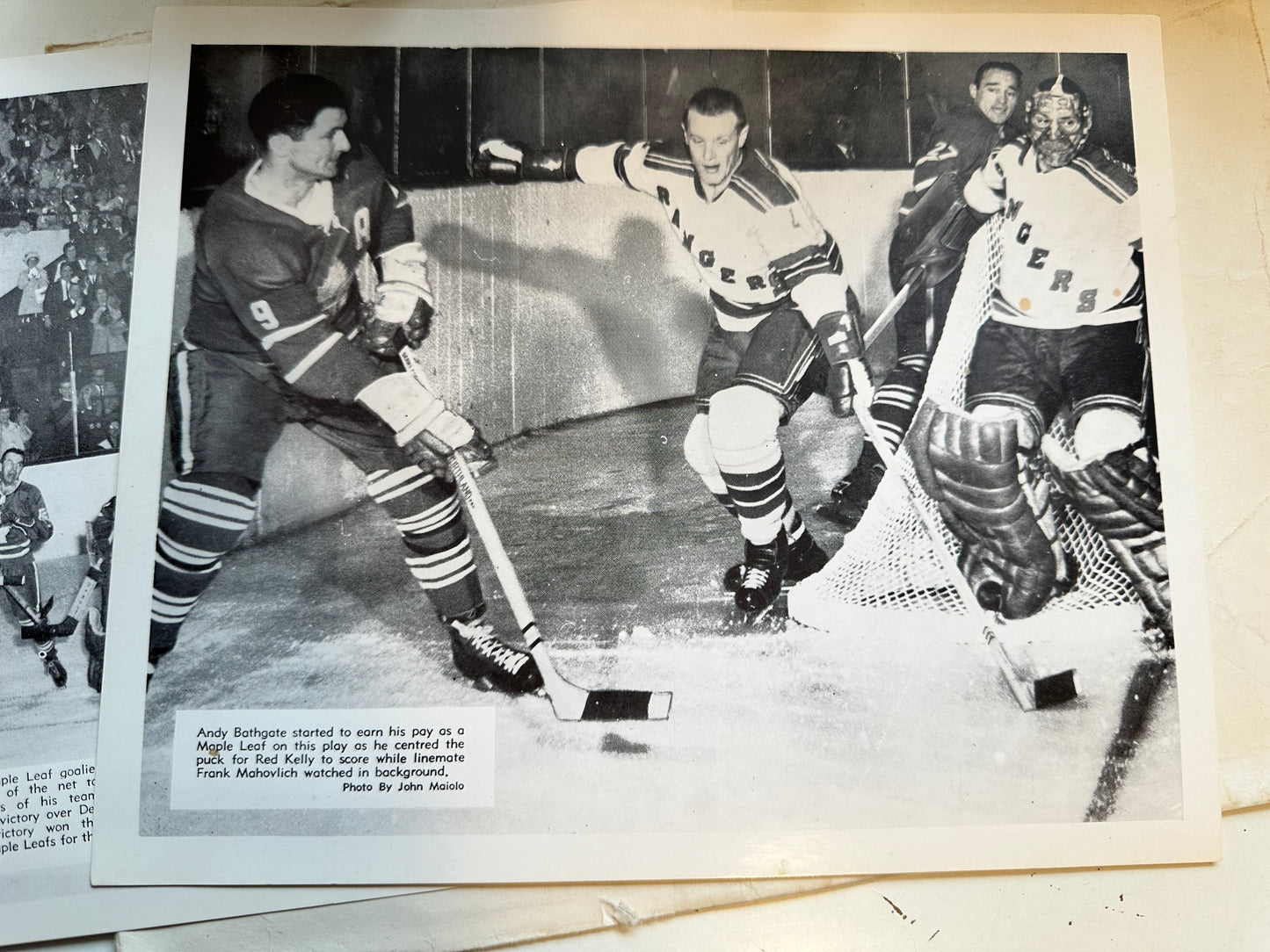 Hockey 3 vintage photos with envelope 1960s?