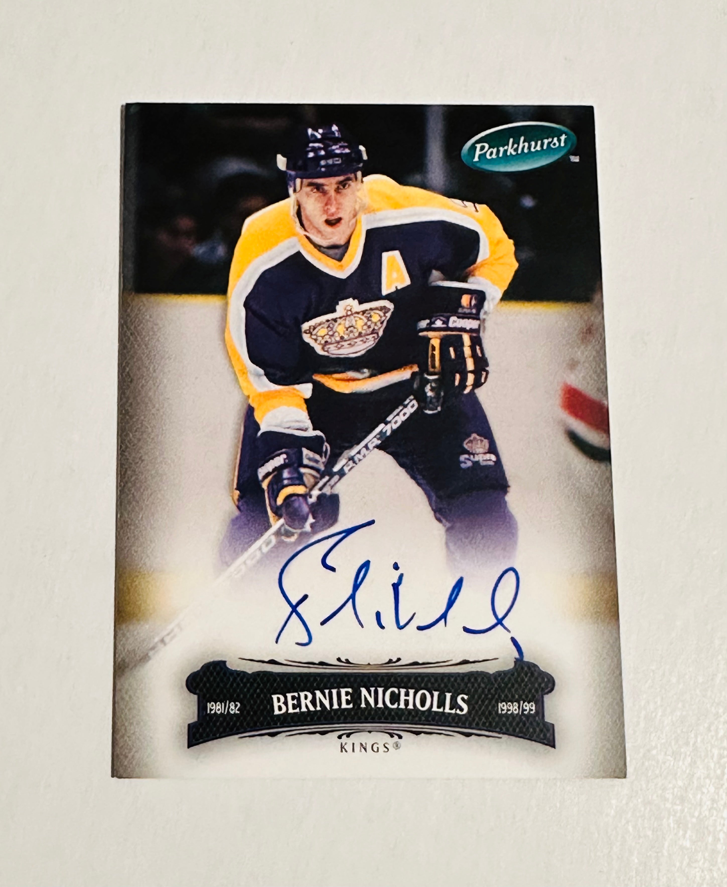 Bernie Nicholls hockey autograph insert card