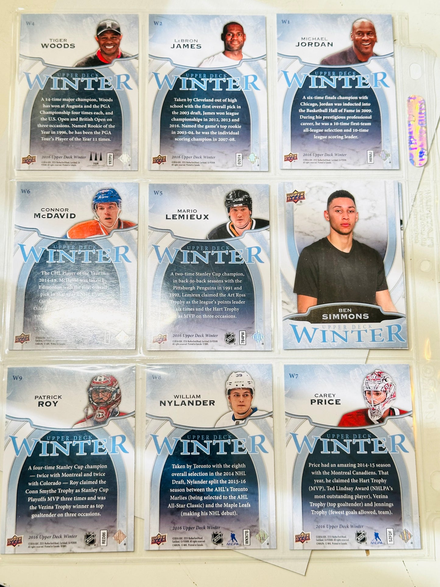 Upper Deck superstar nine card Sportscards limited issued set