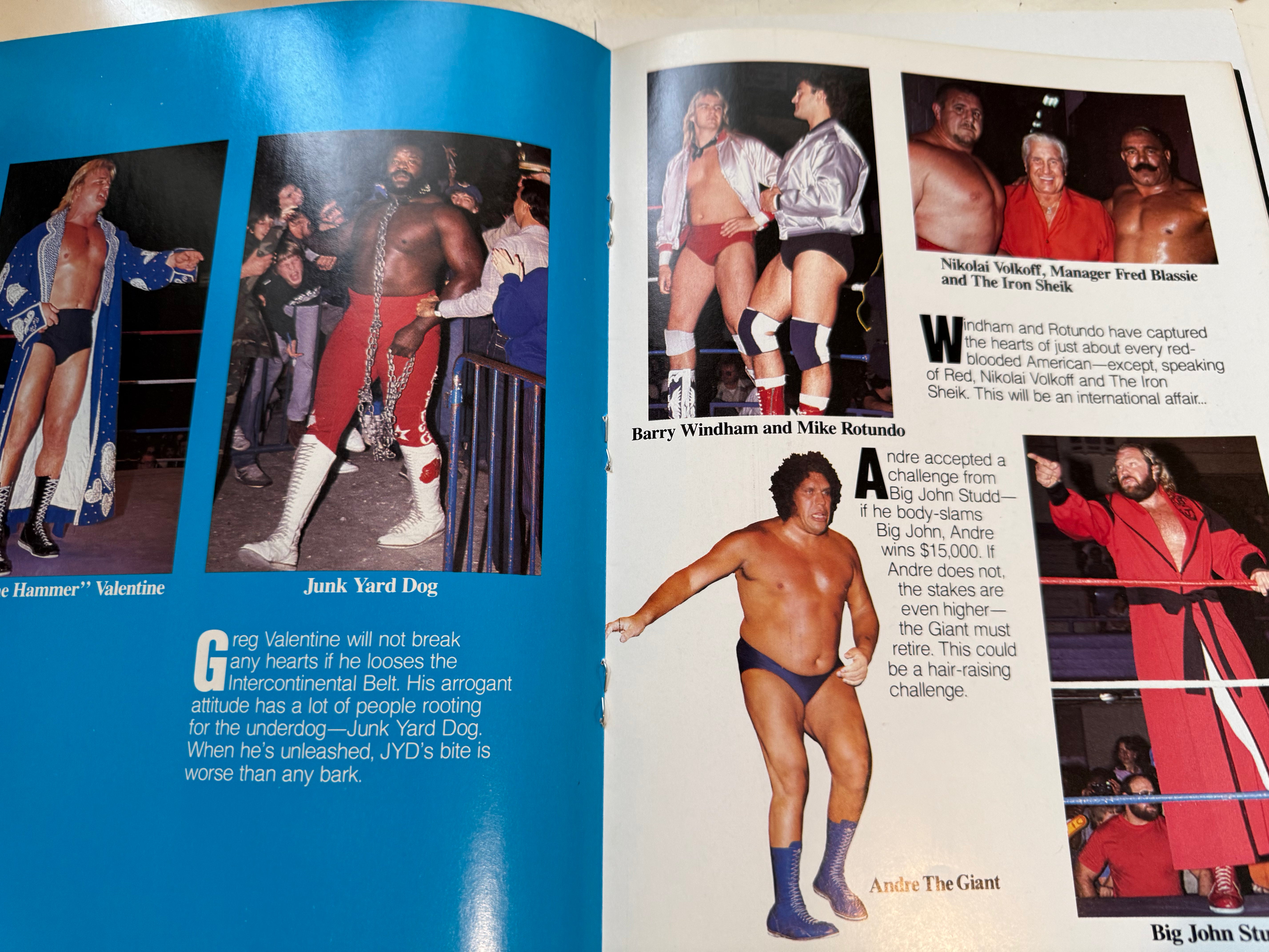 1985 wrestlemania, rare original first program with original ticket from this great event!