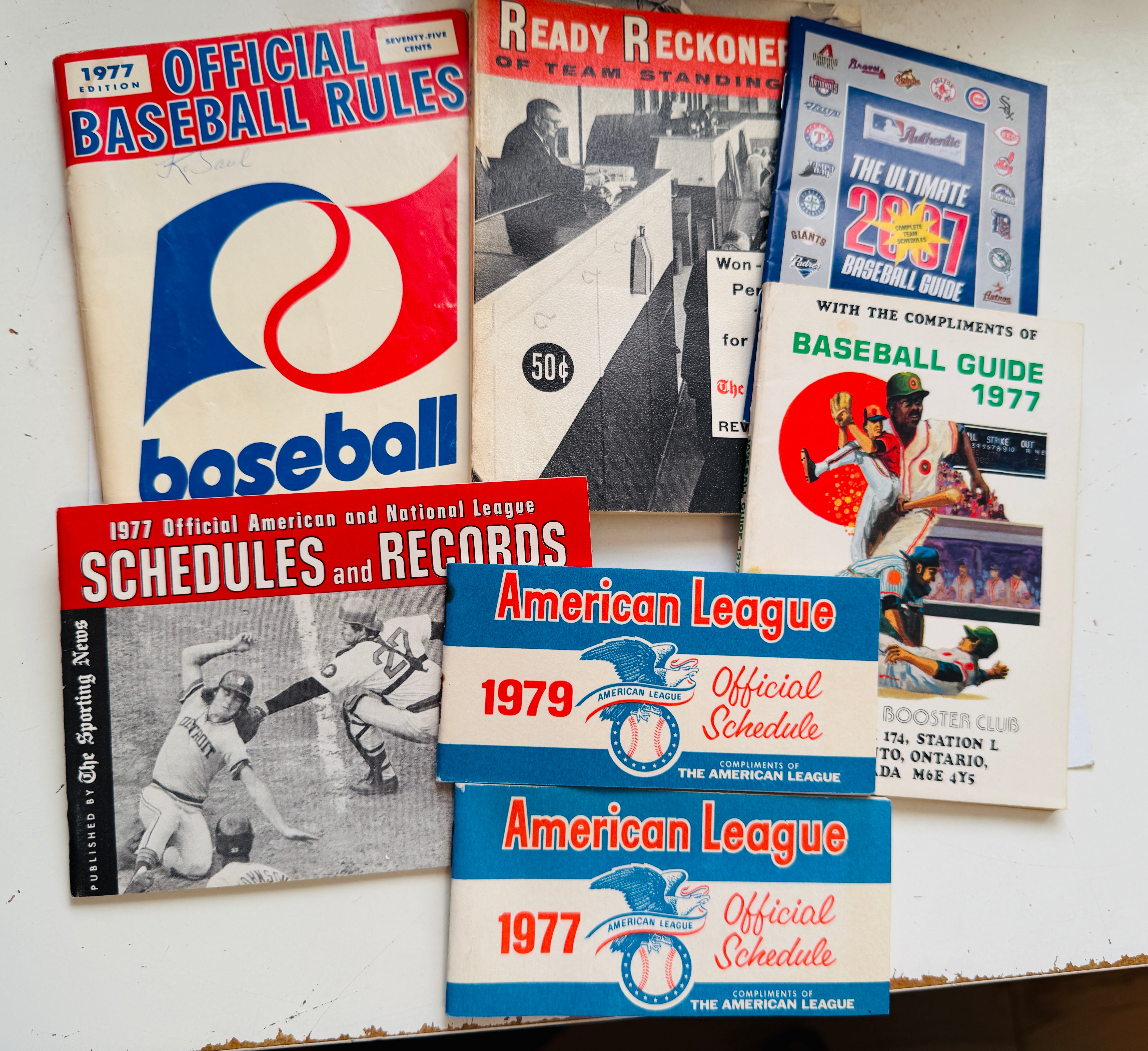 Baseball vintage schedules and rule books lot deal 1970s