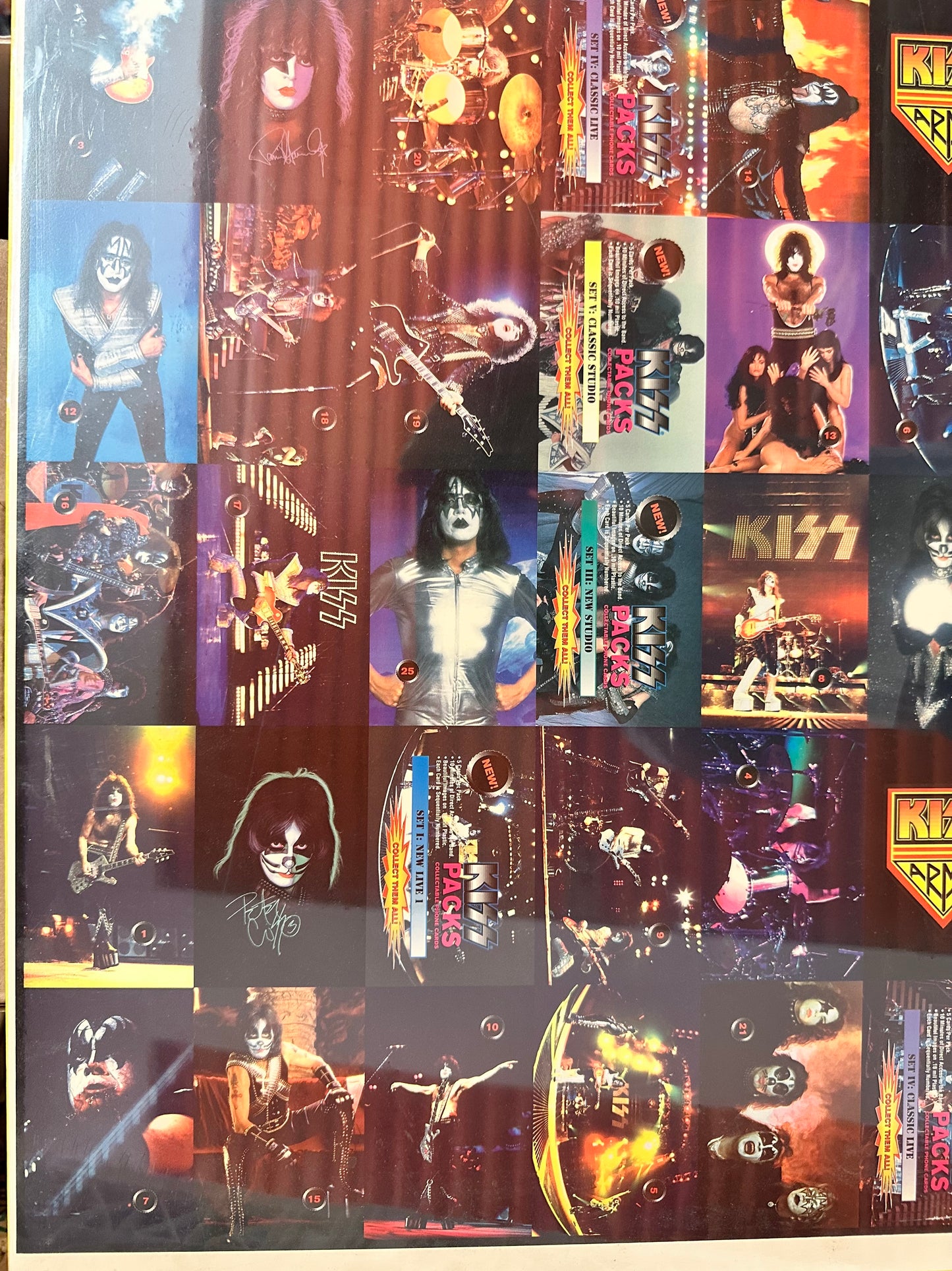 Kiss Phonecards rare limited issued uncut cards sheet 1996