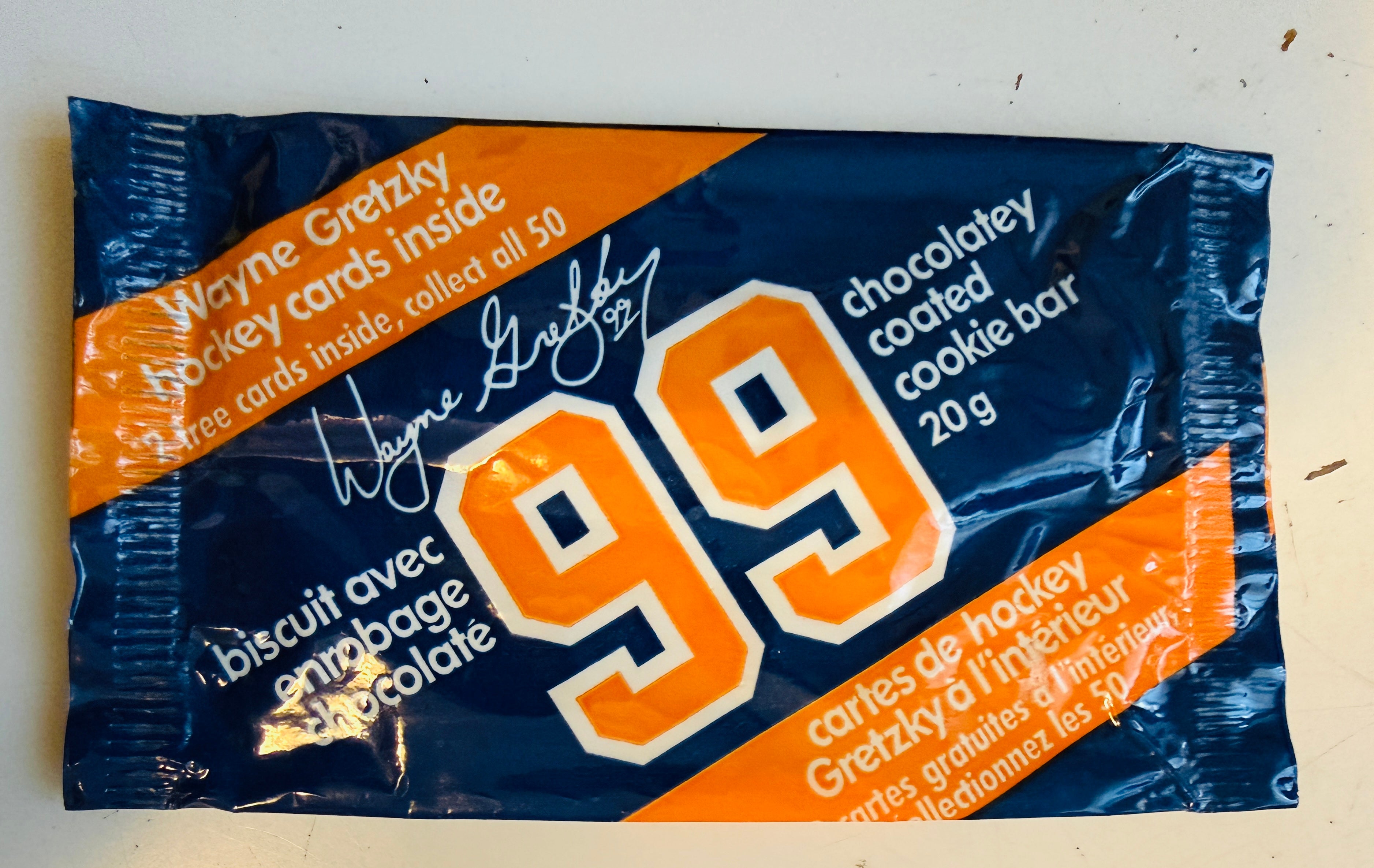 Wayne Gretzky NHL hockey chocolate bar wrapper 1980