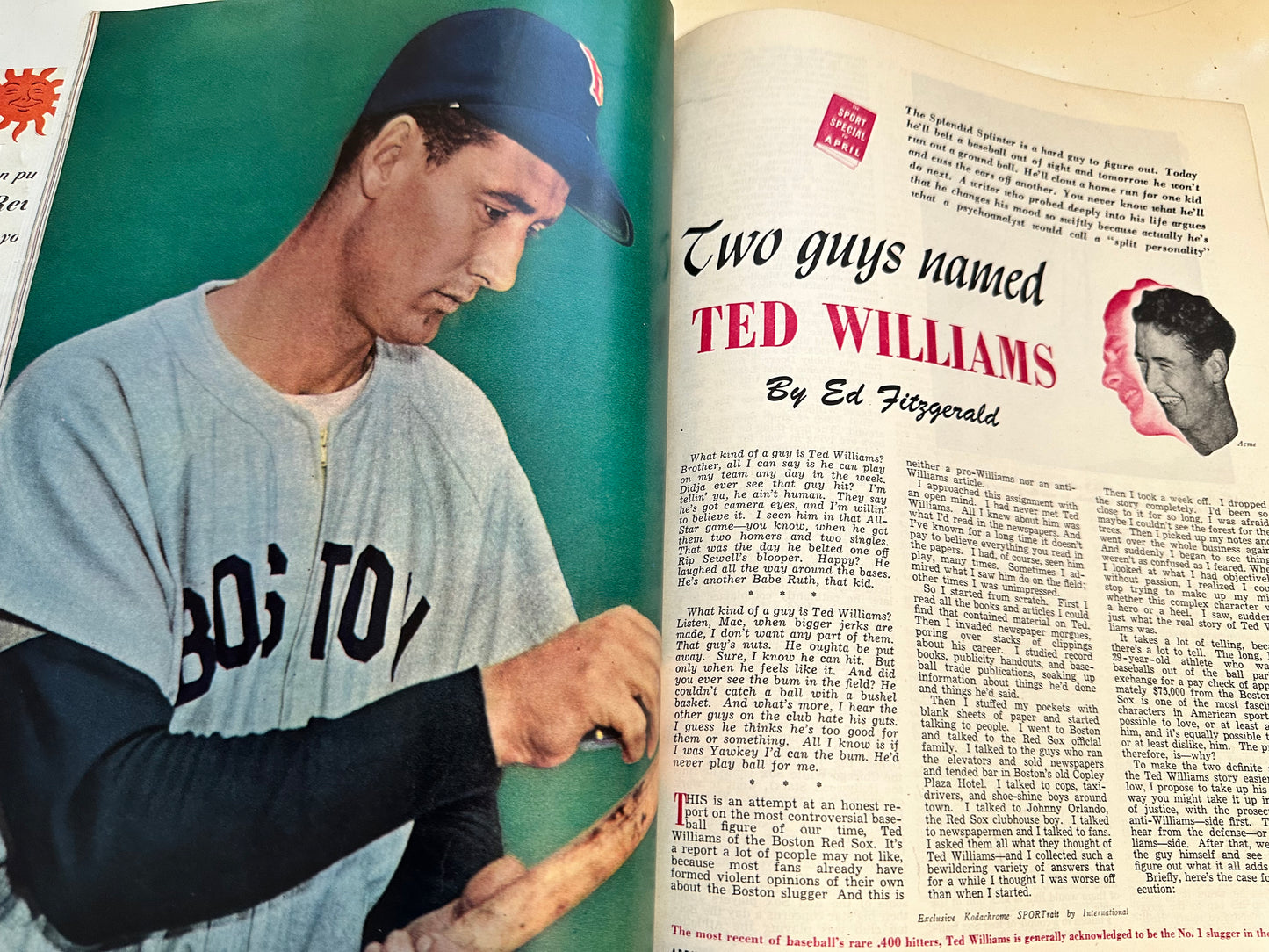 Sport Magazine Ted Williams cover 1948