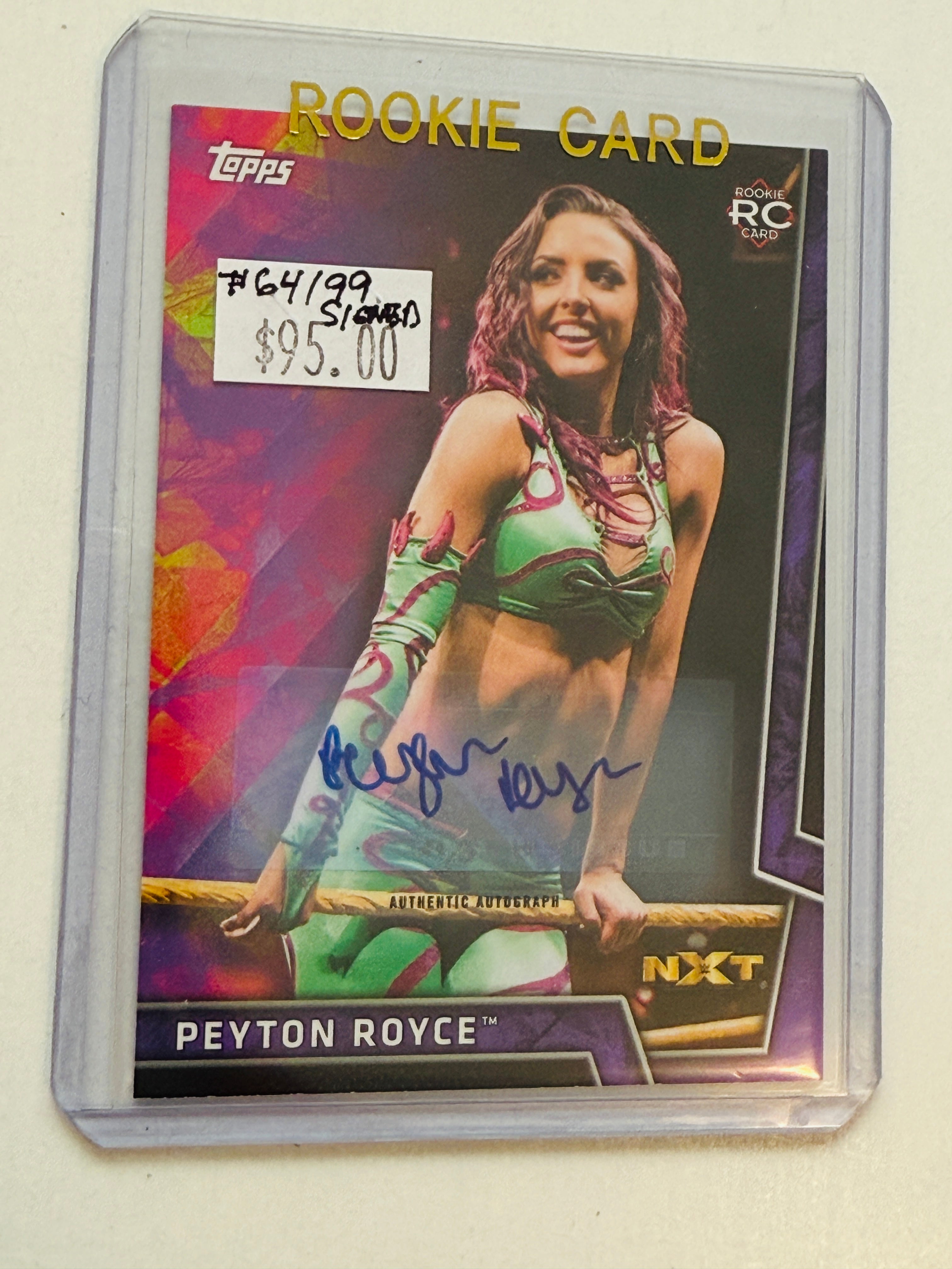 Wrestling Peyton Royce rare autograph numbered rookie wrestling card