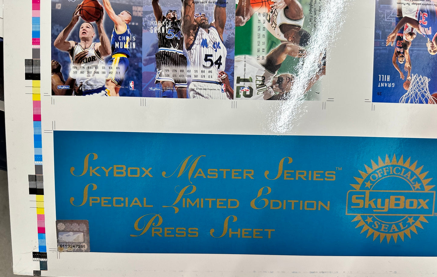 1995 Skybox basketball rare master series limited numbered press cards sheet