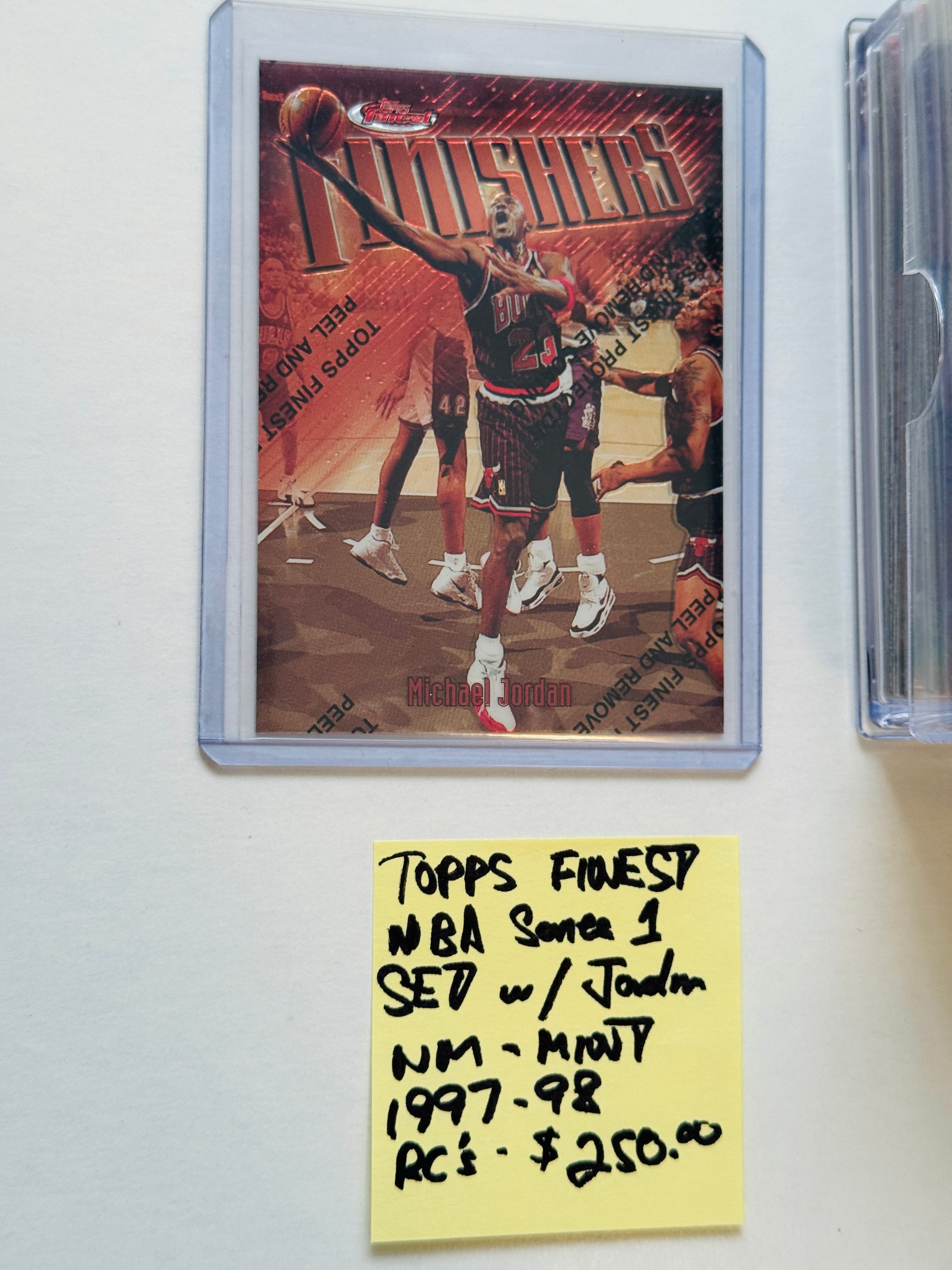 1997/98 Topps Finest basketball series 1 cards set with all the rookies plus Michael Jordan