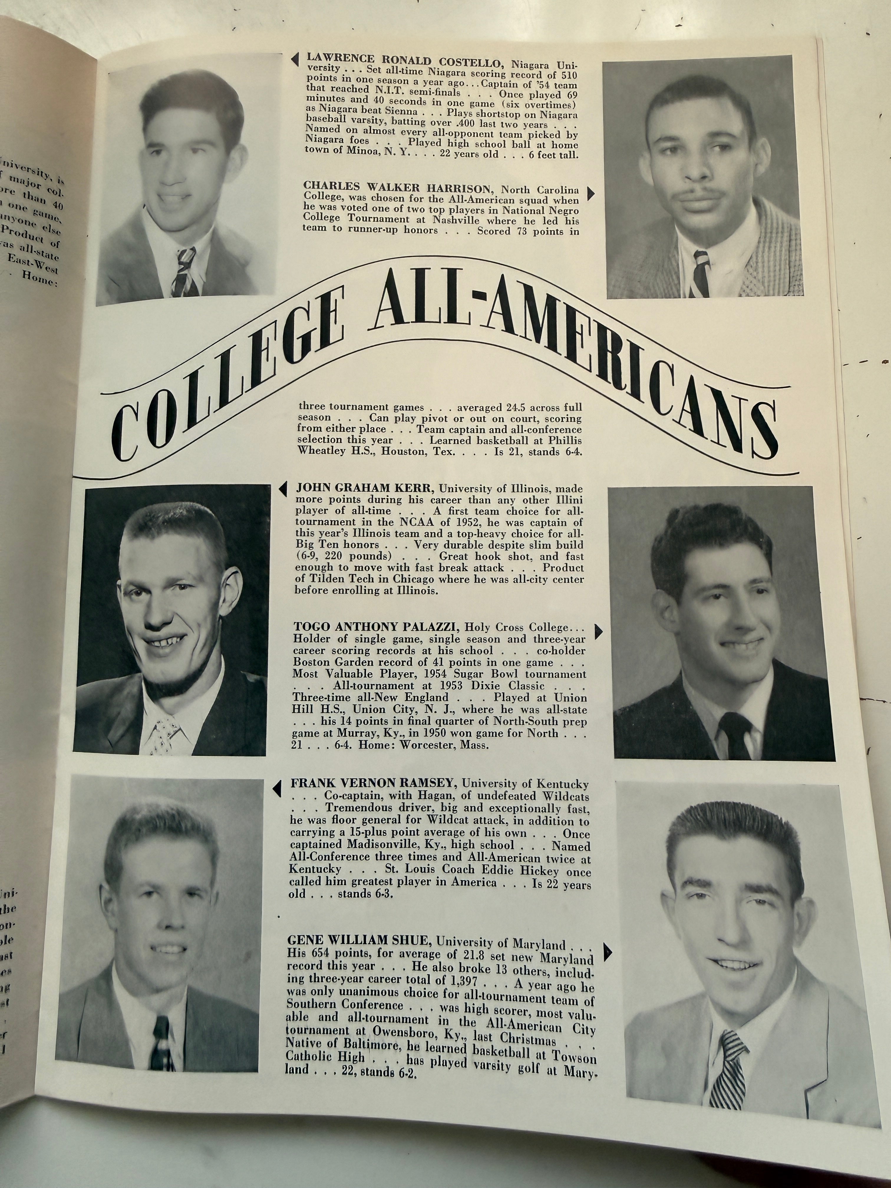 World Series of basketball tour program 1954