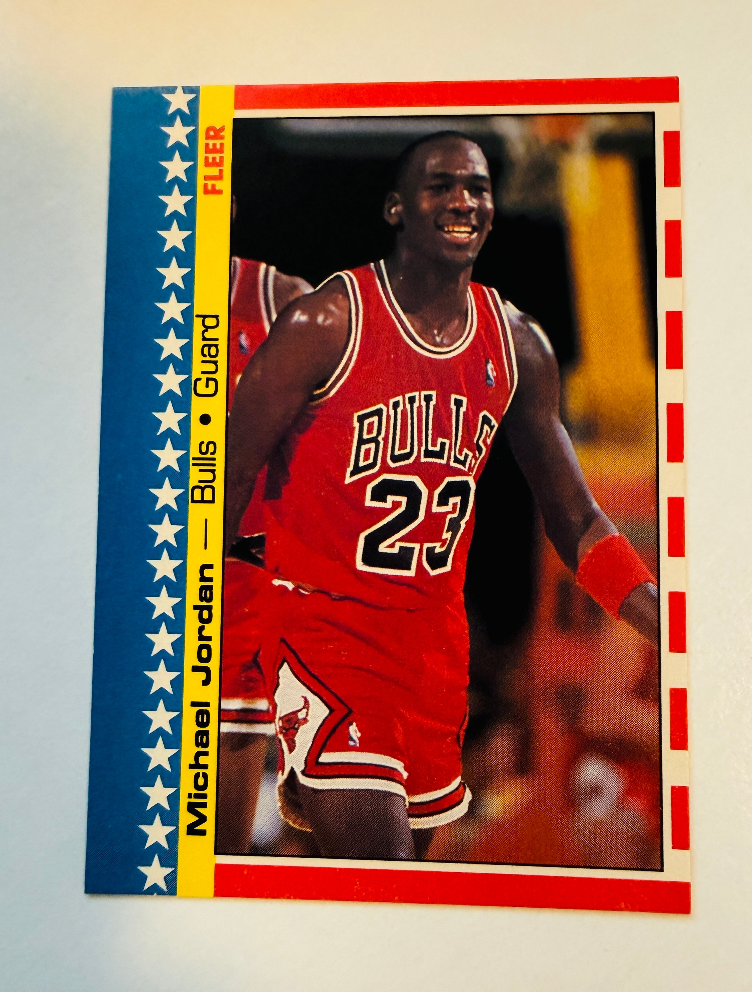 Michael Jordan Fleer sticker basketball card high grade 1987