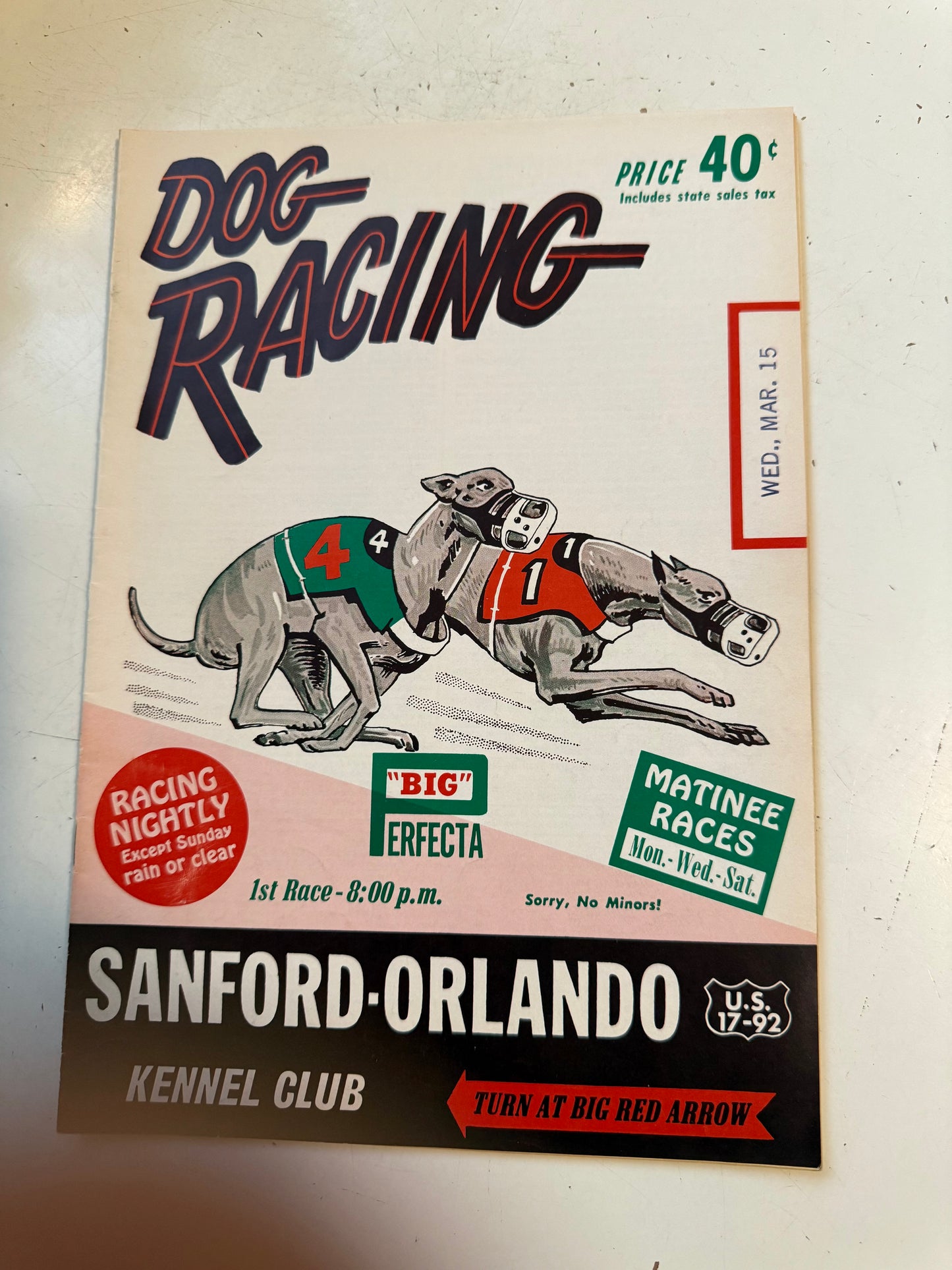 Dog racing 4 vintage programs 1960s and 1970s lot deal