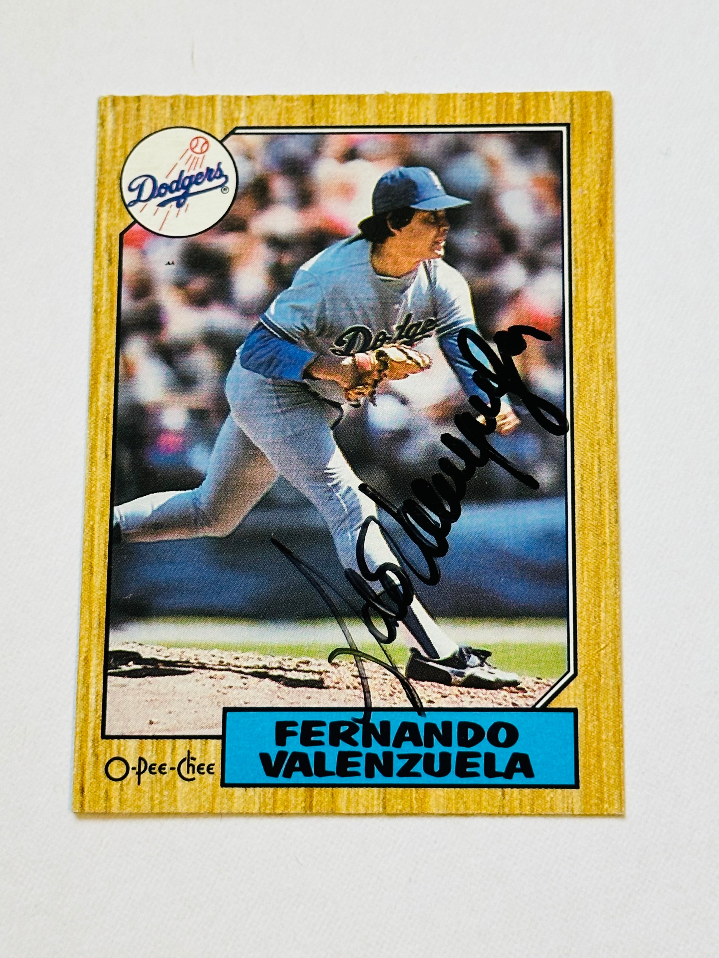 Fernando Valenzuela rare signed baseball card with COA
