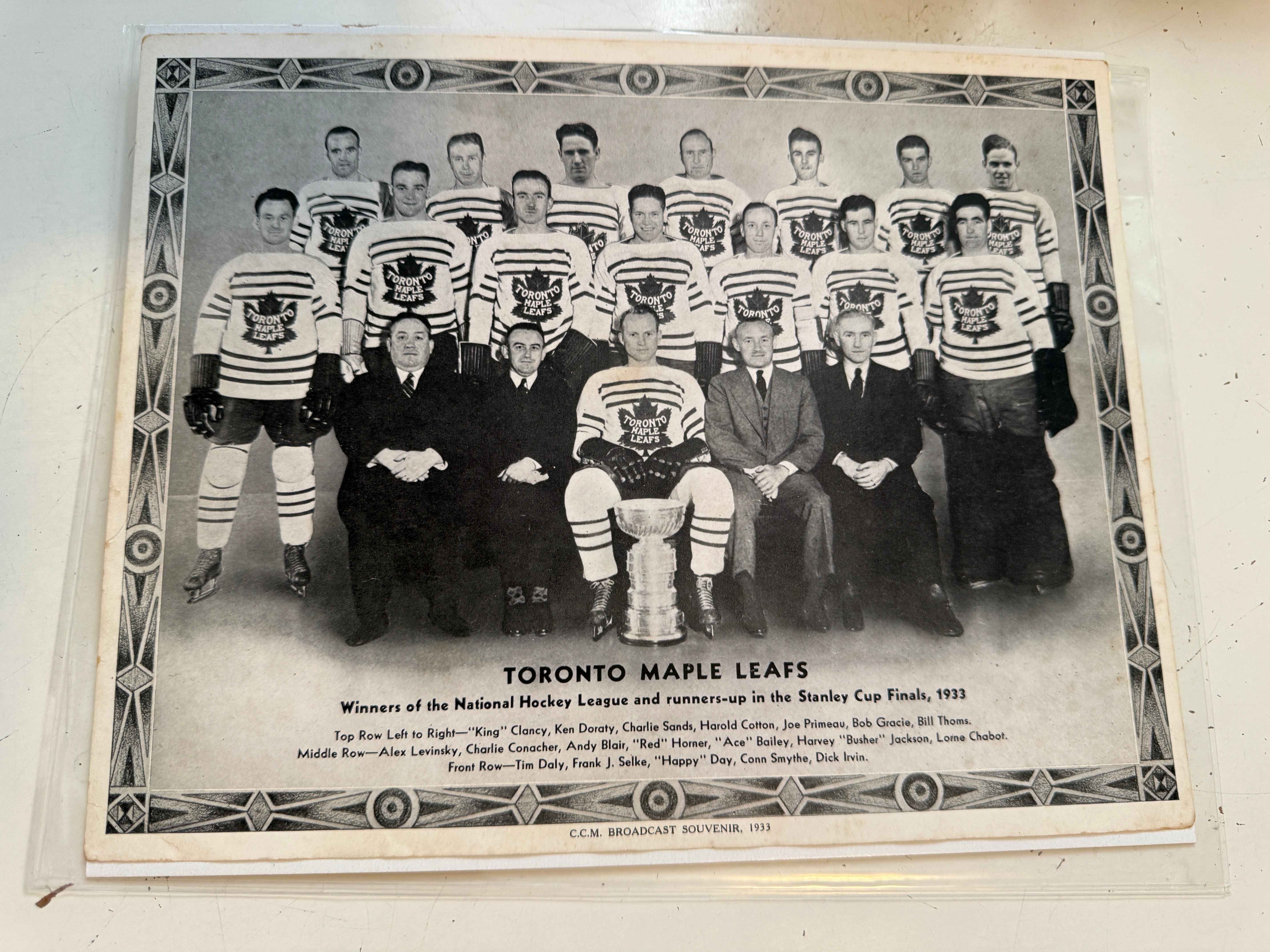 Toronto Maple Leafs hockey team rare CCM original photo 1933