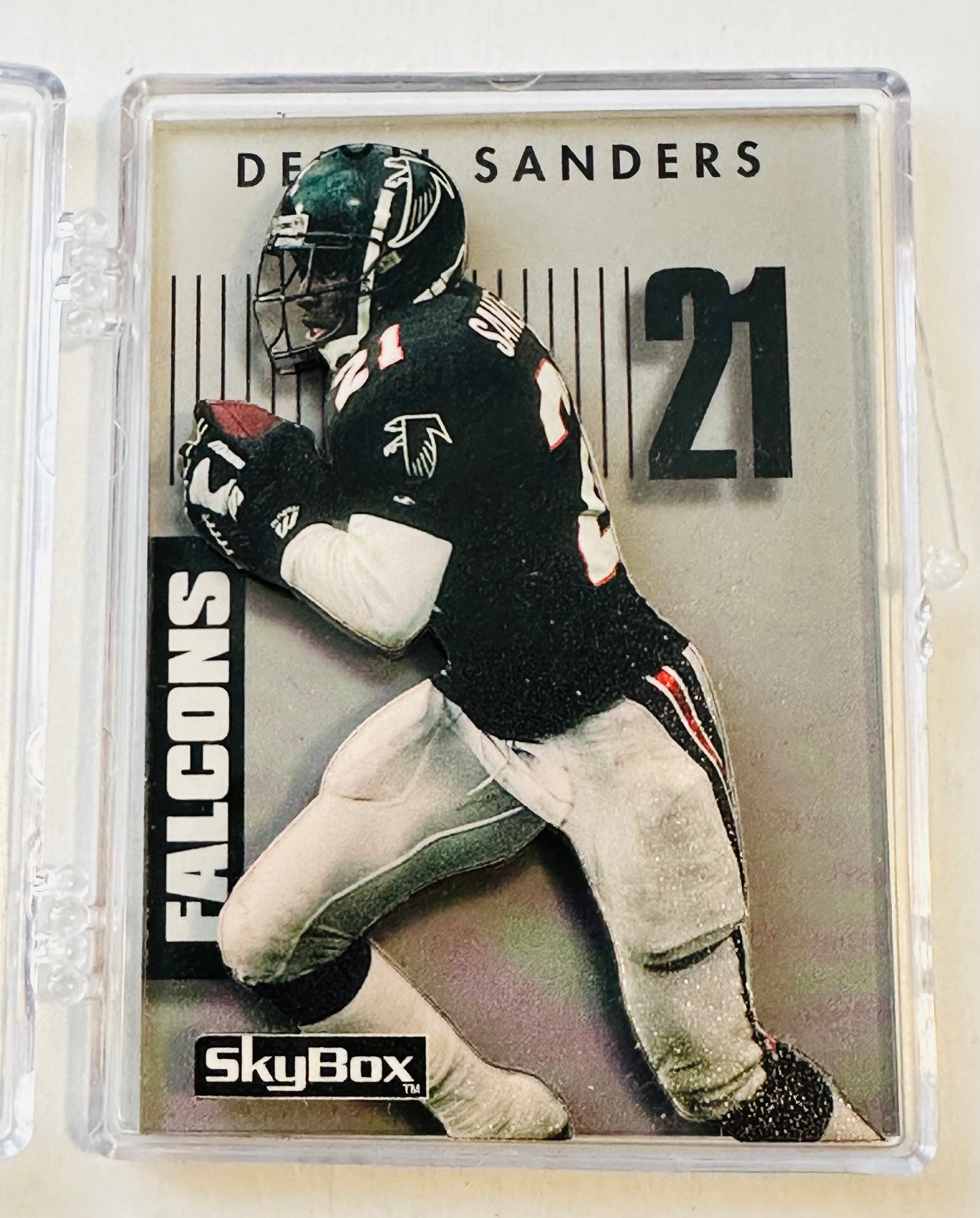 Deion Sanders football legend where Atlanta Hawks handmade acrylic football card 1992