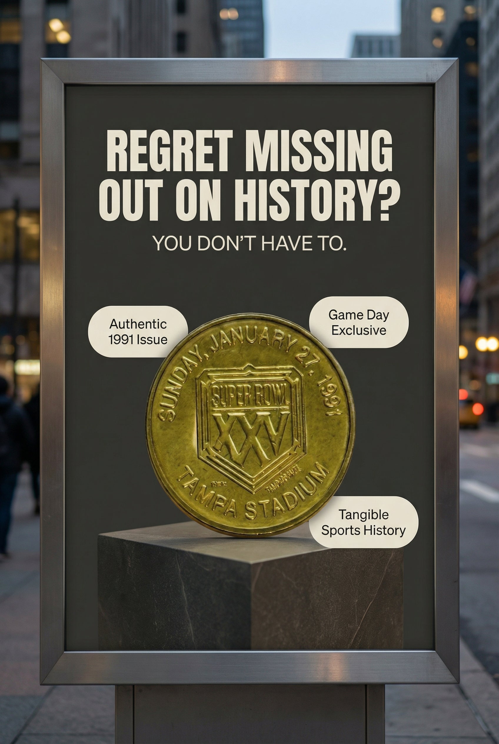 Super Bowl XXV football rare limited issue coin 1991