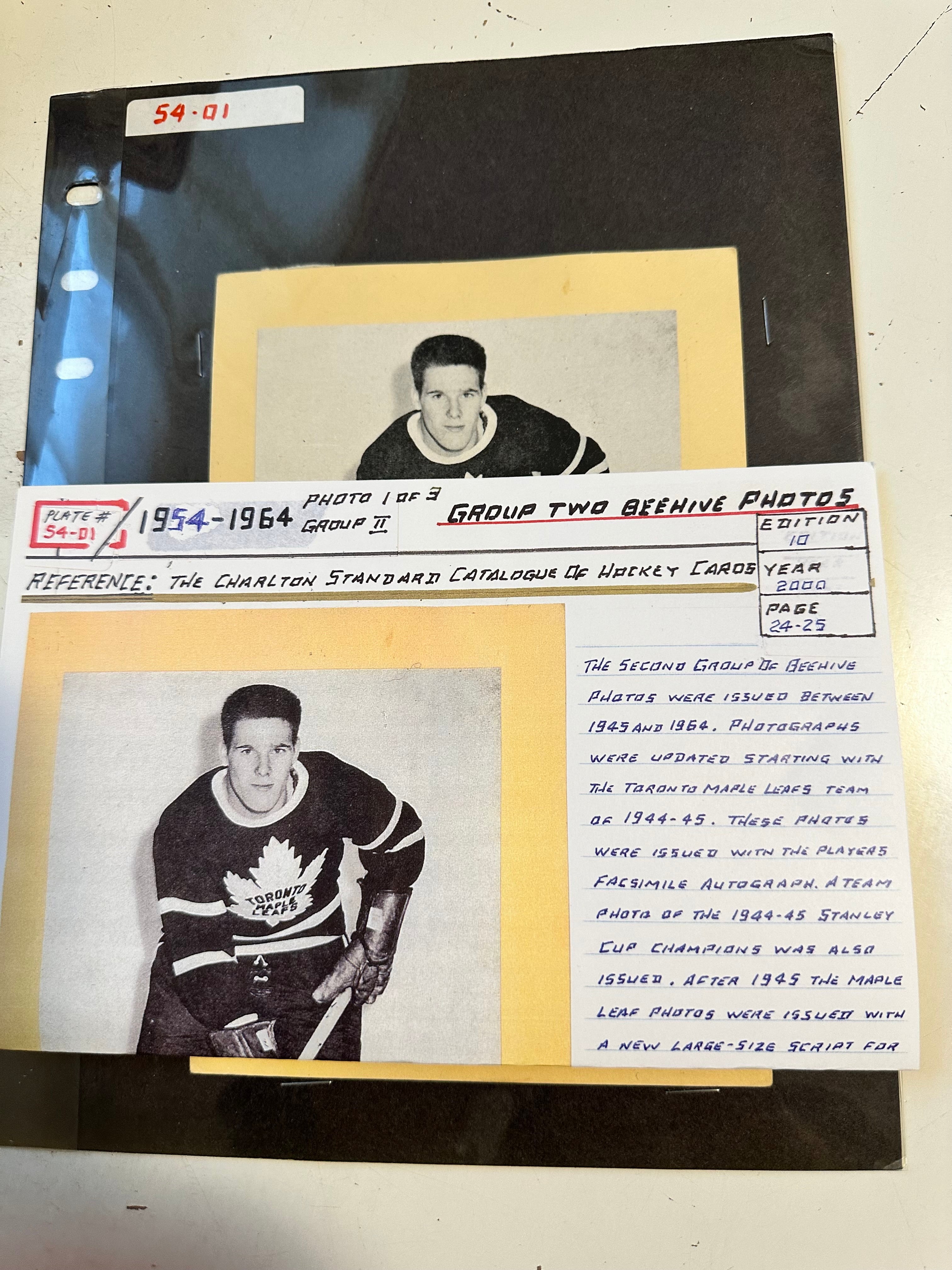 1954-64 Tim Horton leafs hockey superstar rare Beehive group 2 photo