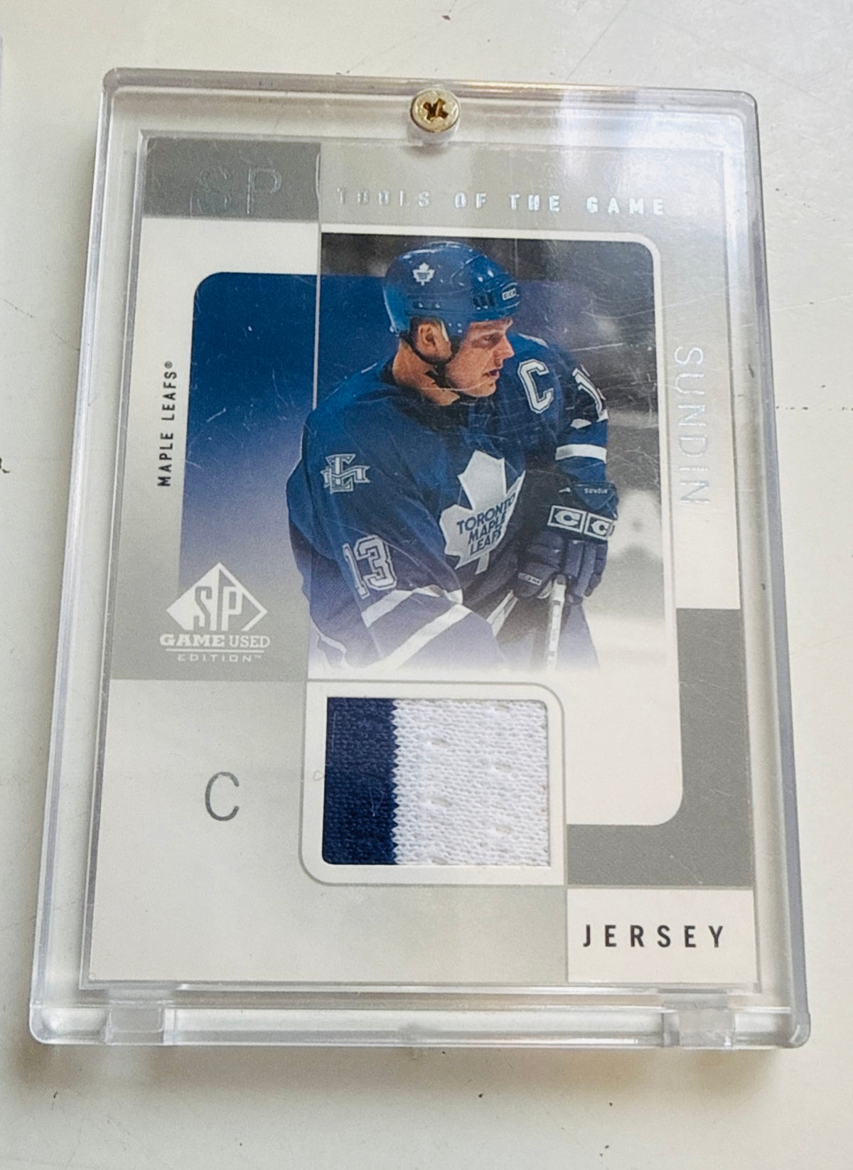 Mats Sundin Toronto Maple Leafs hockey legend two colour patch memorabilia insert card