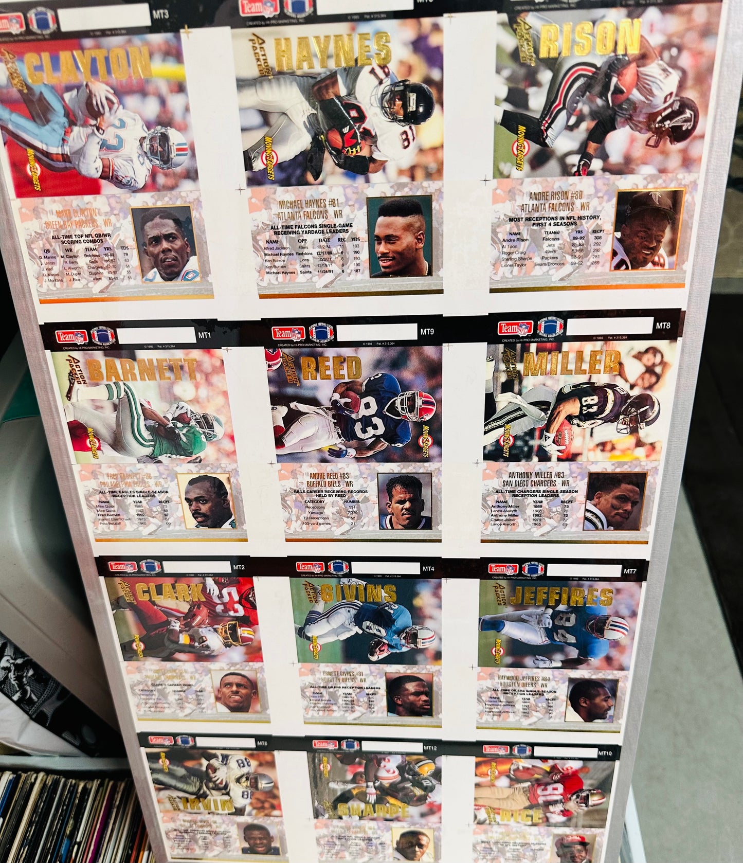 Action Packed football cards rare uncut sheet 1993