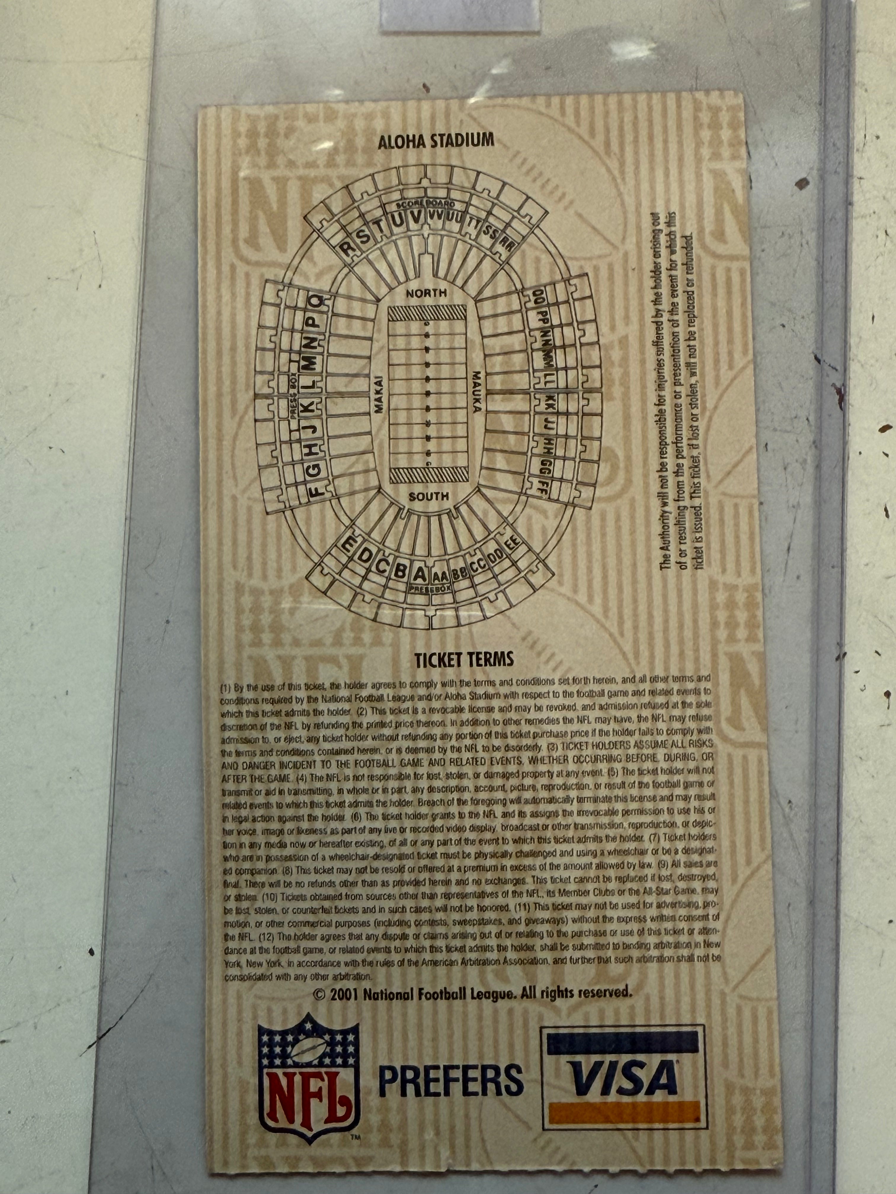 Pro bowl football Hawaii 2001 game ticket