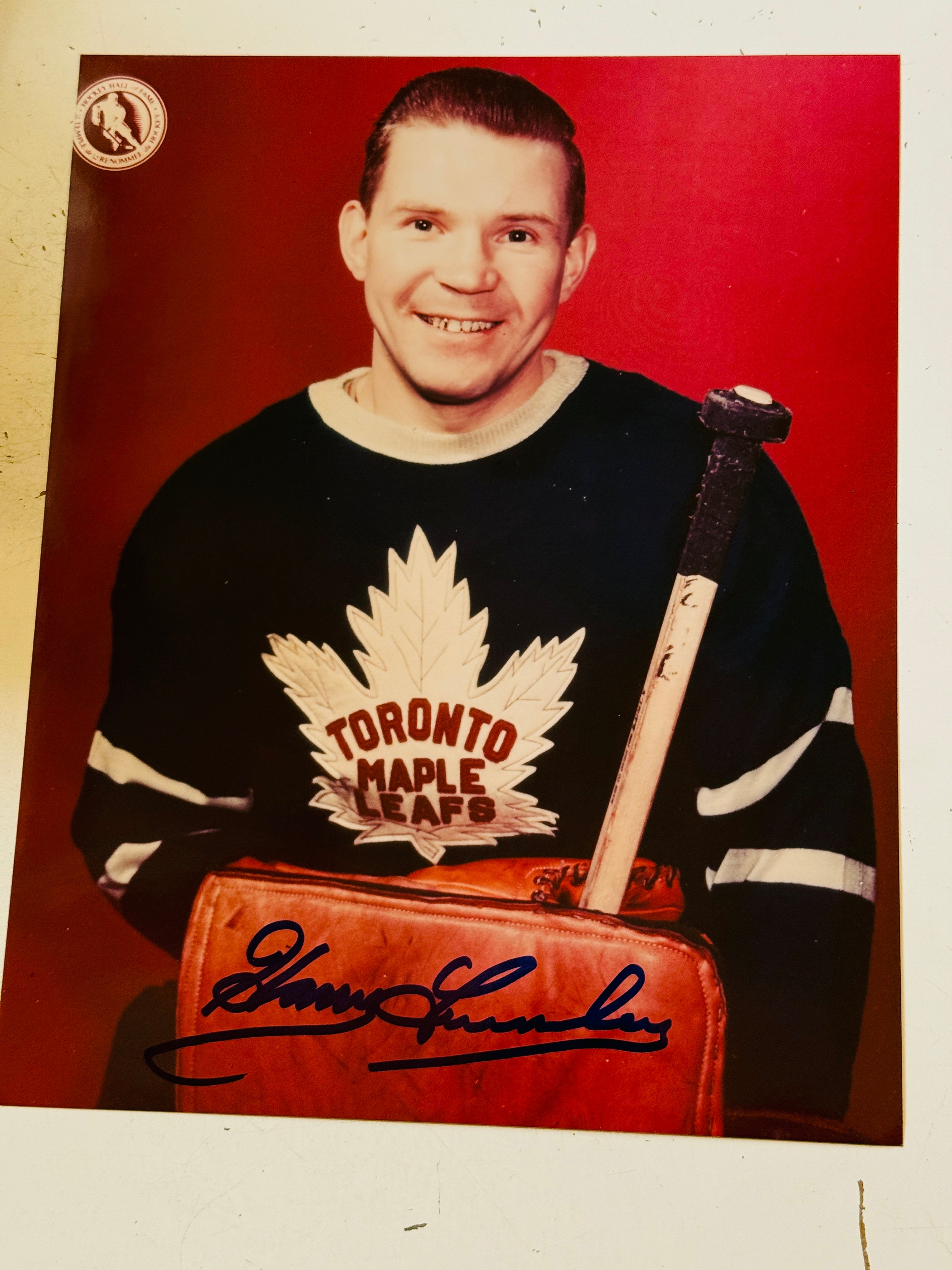 Harry Lumley Toronto Maple Leafs autographed 8 x 10 photo certified