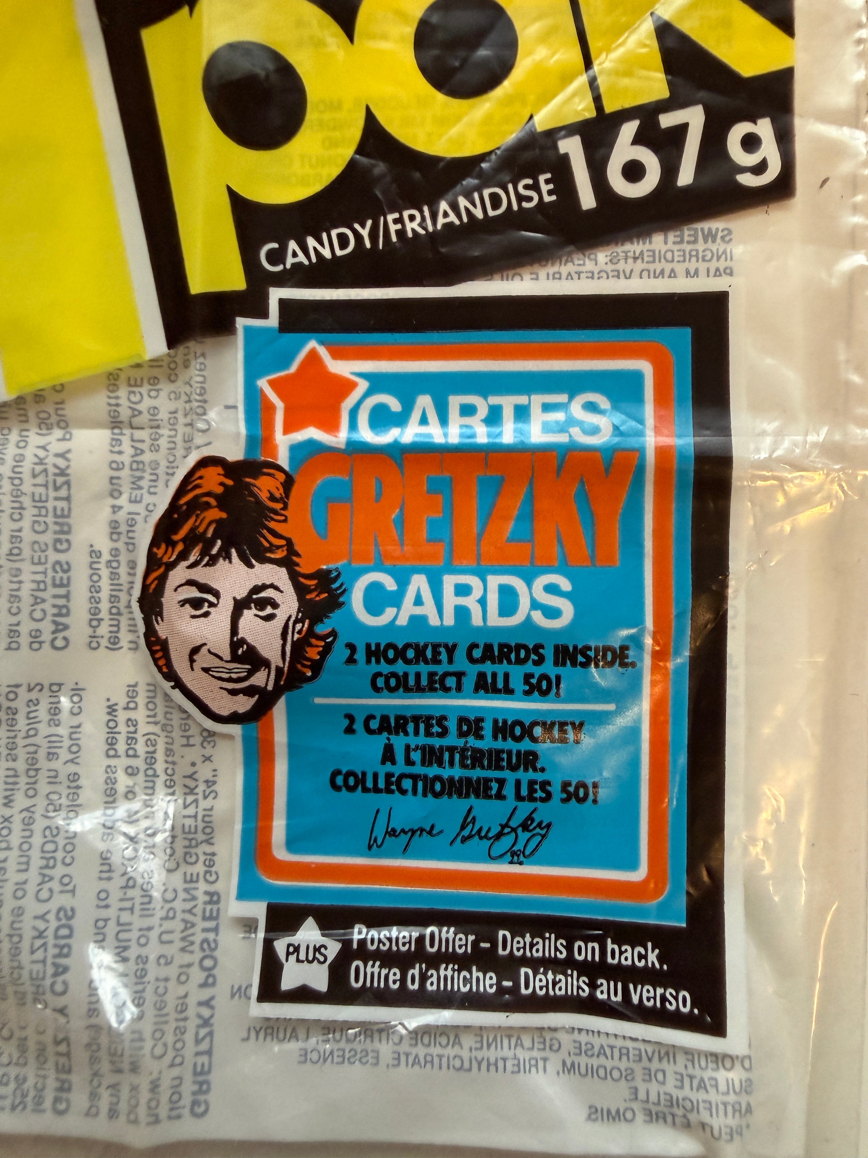Wayne Gretzky Neilson chocolate rare vintage soft plastic wrapper 1980