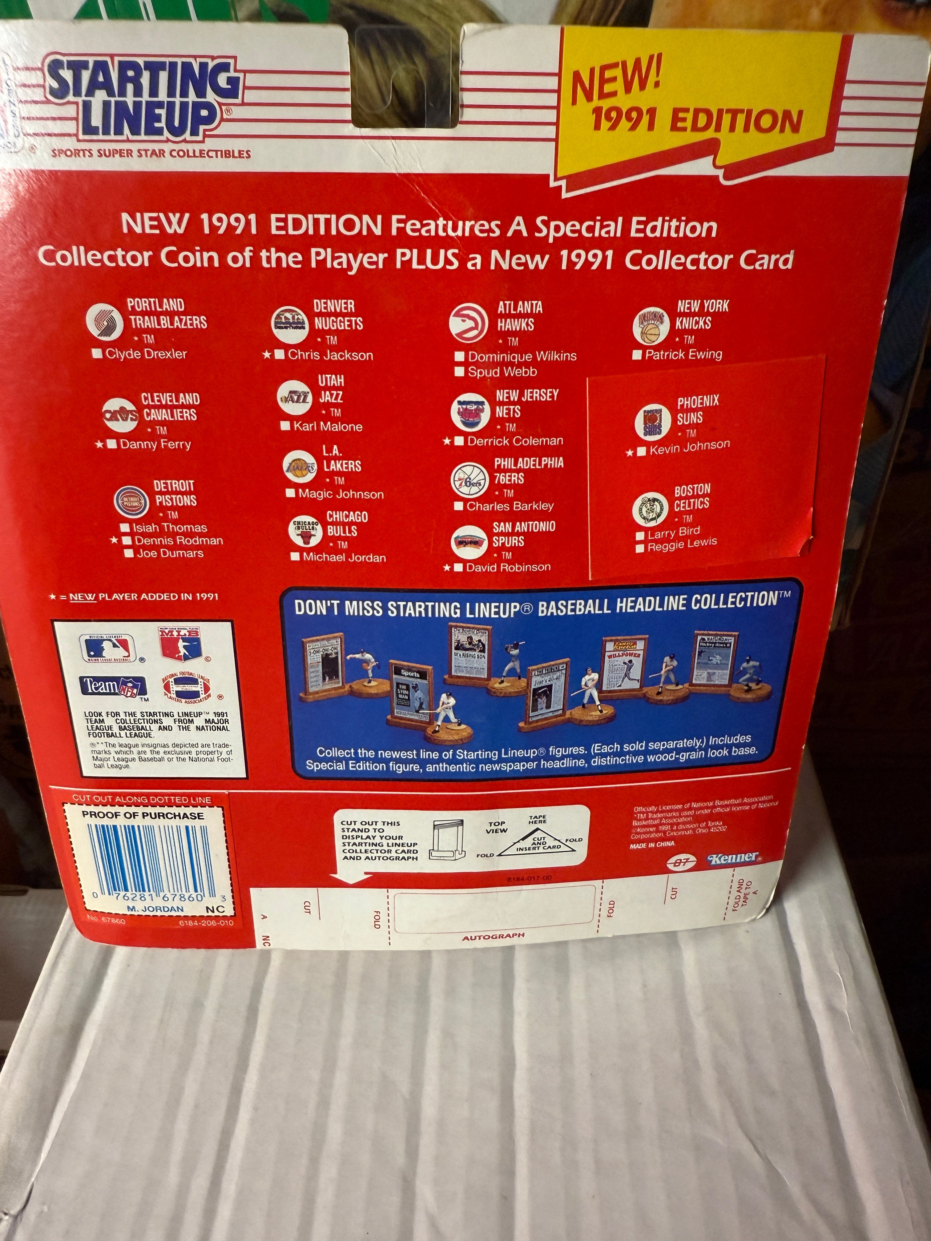 Michael Jordan rare starting lineup figure with card and coin factory sealed 1991