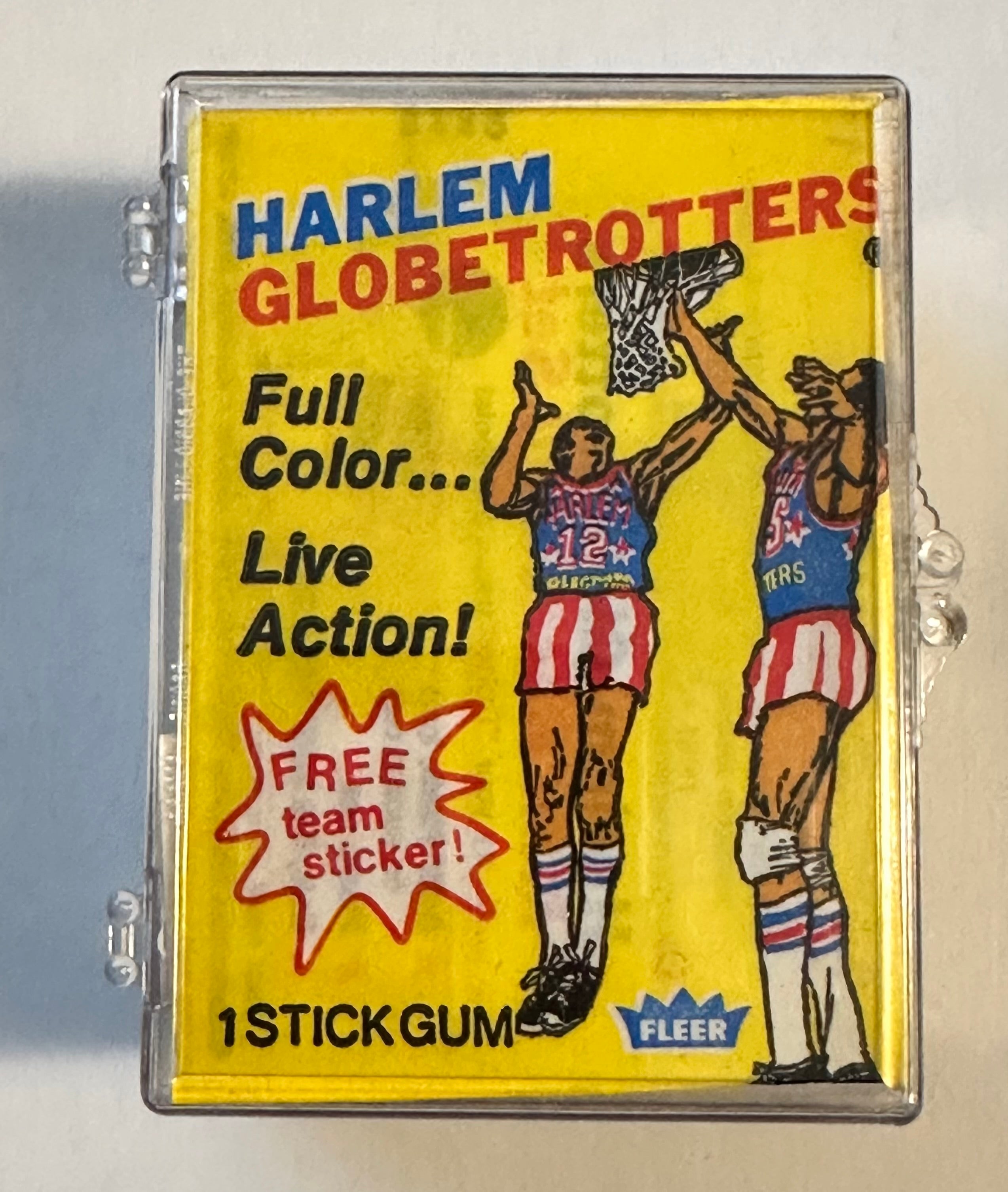 Harlem Globetrotters Topps basketball ex-nm high grade condition complete cards set with sticker and wrapper 1971