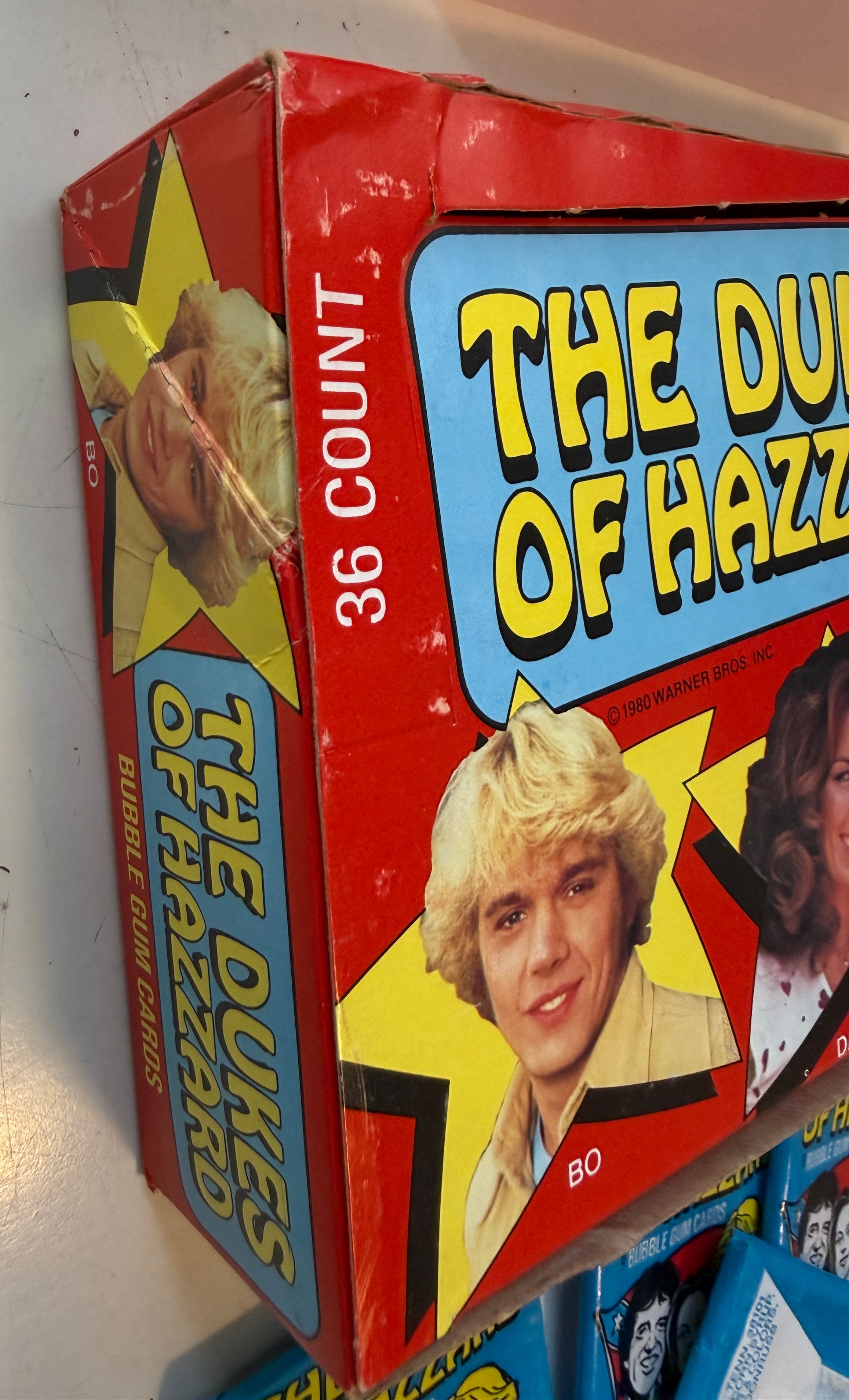 Dukes of Hazzard TV show rare empty display box with 8 wrappers 1980
