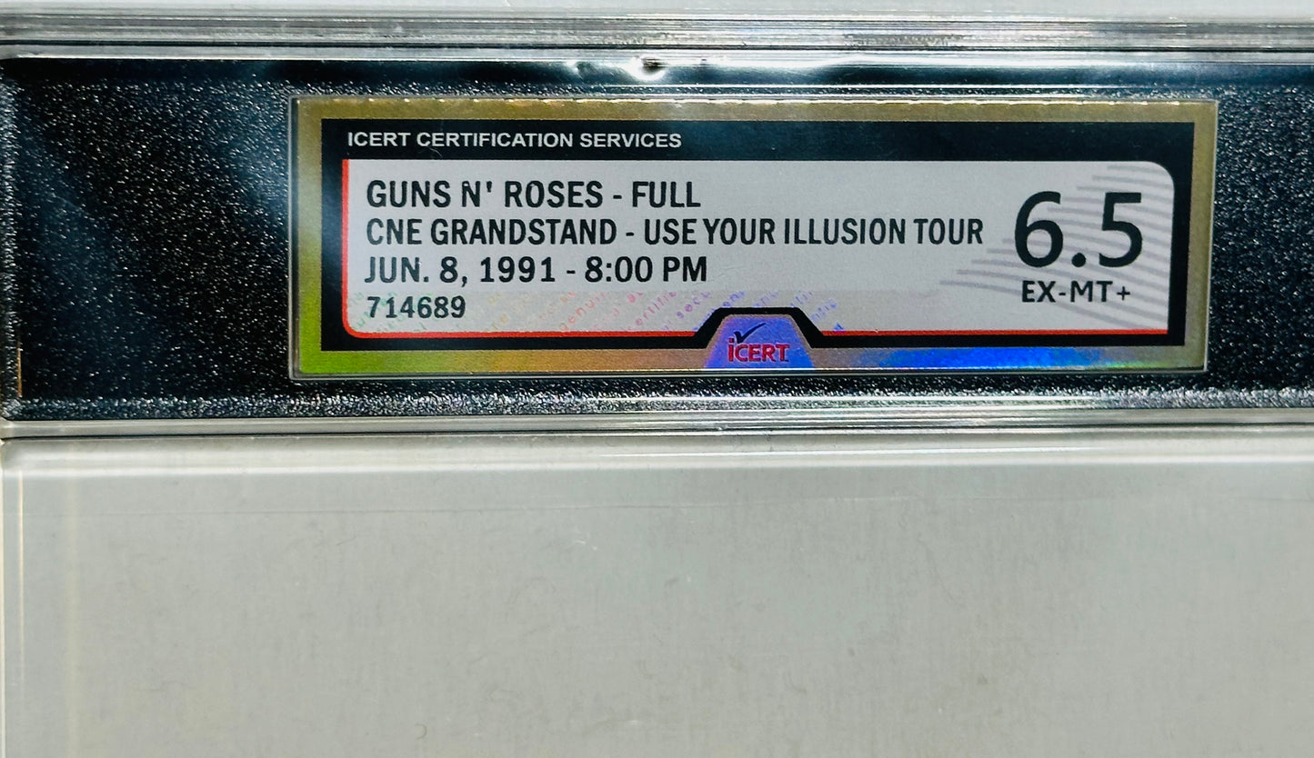 Guns N’ Roses graded concert ticket 1991