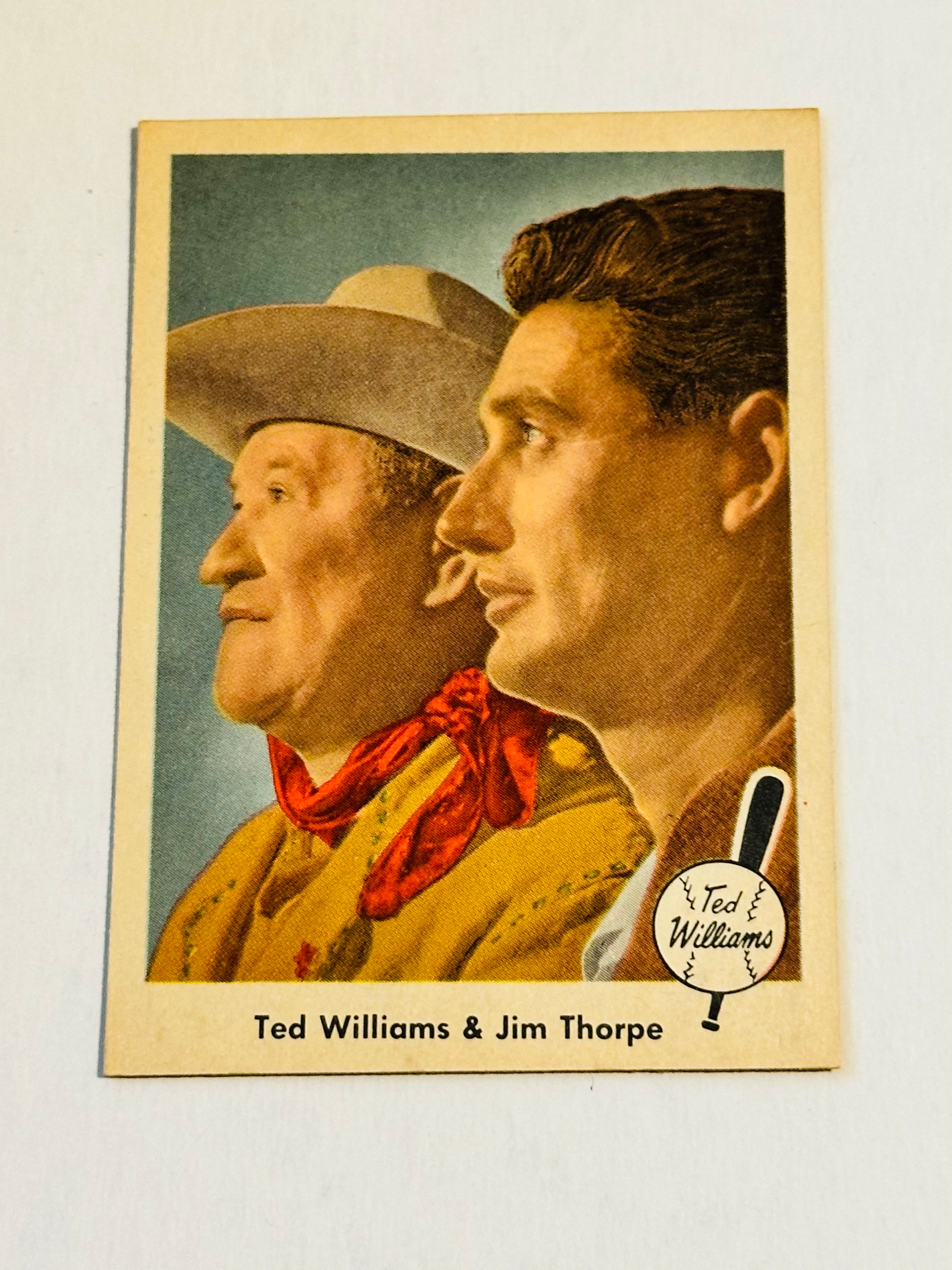 Ted Williams with Jim Thorpe rare Fleer high grade condition baseball card 1959