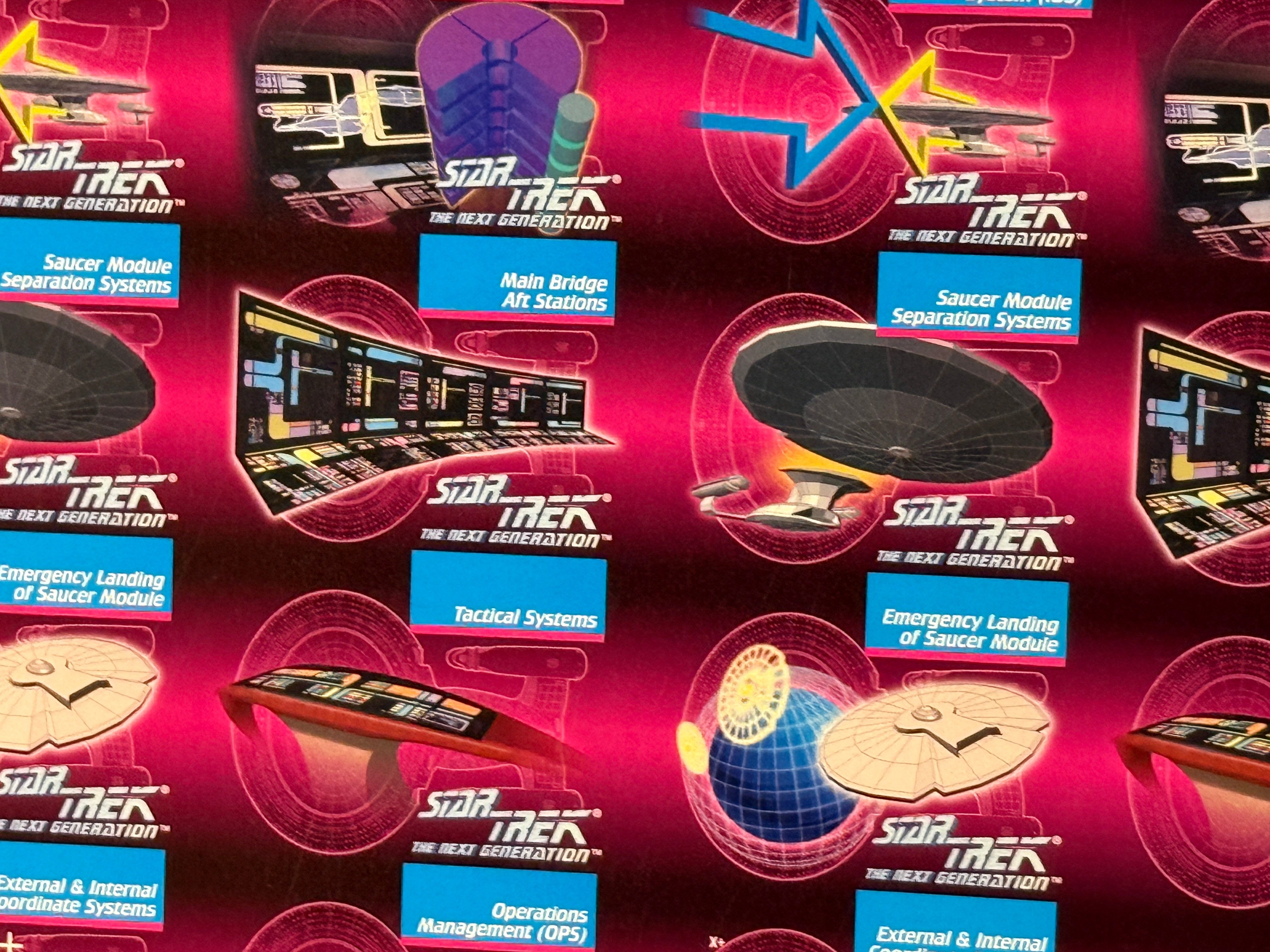 Star Trek Next Generation rare ships and weapons uncut cards sheet 1987