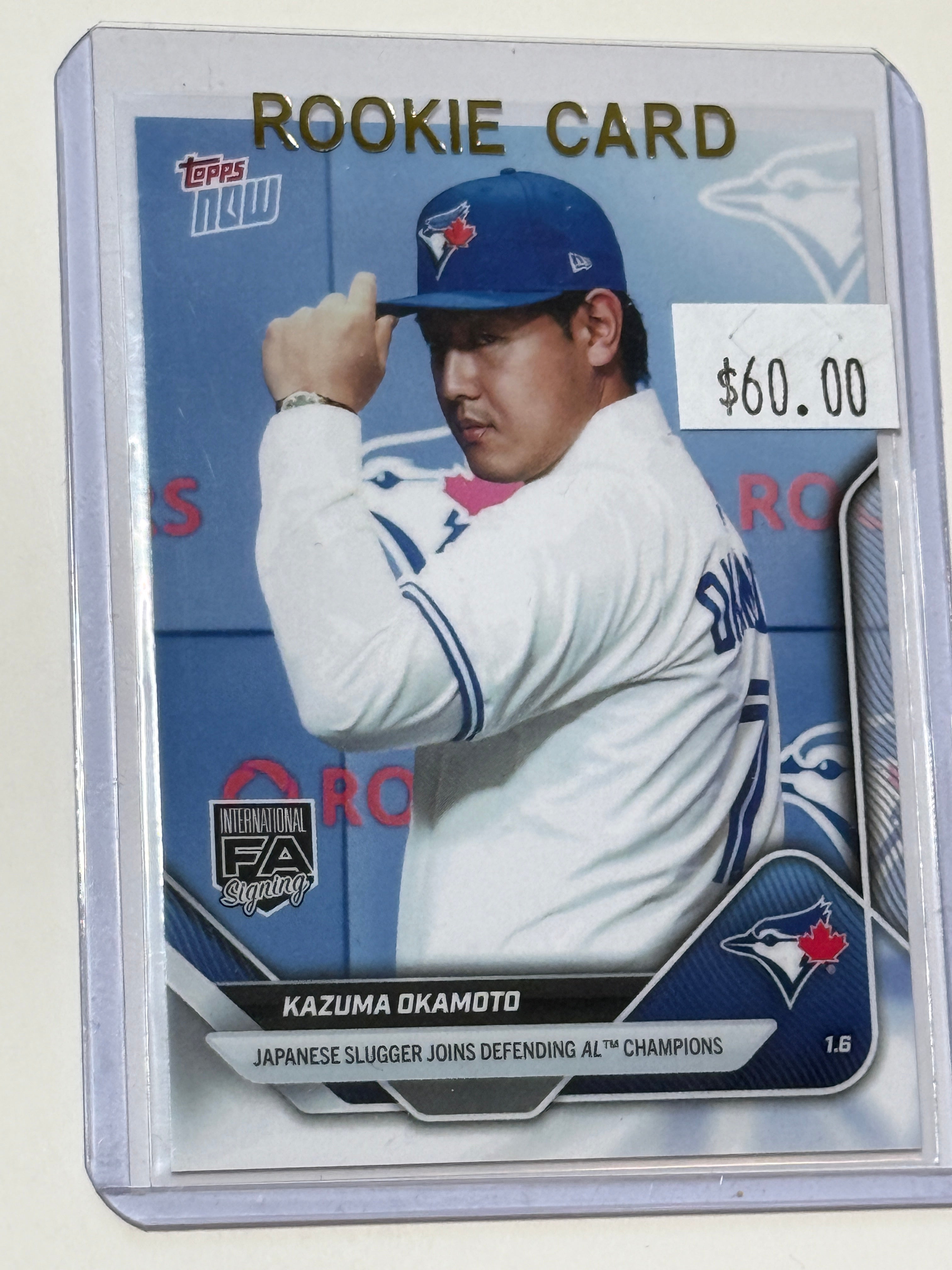 Blue jays Kazuma Okamoto baseball rookie card