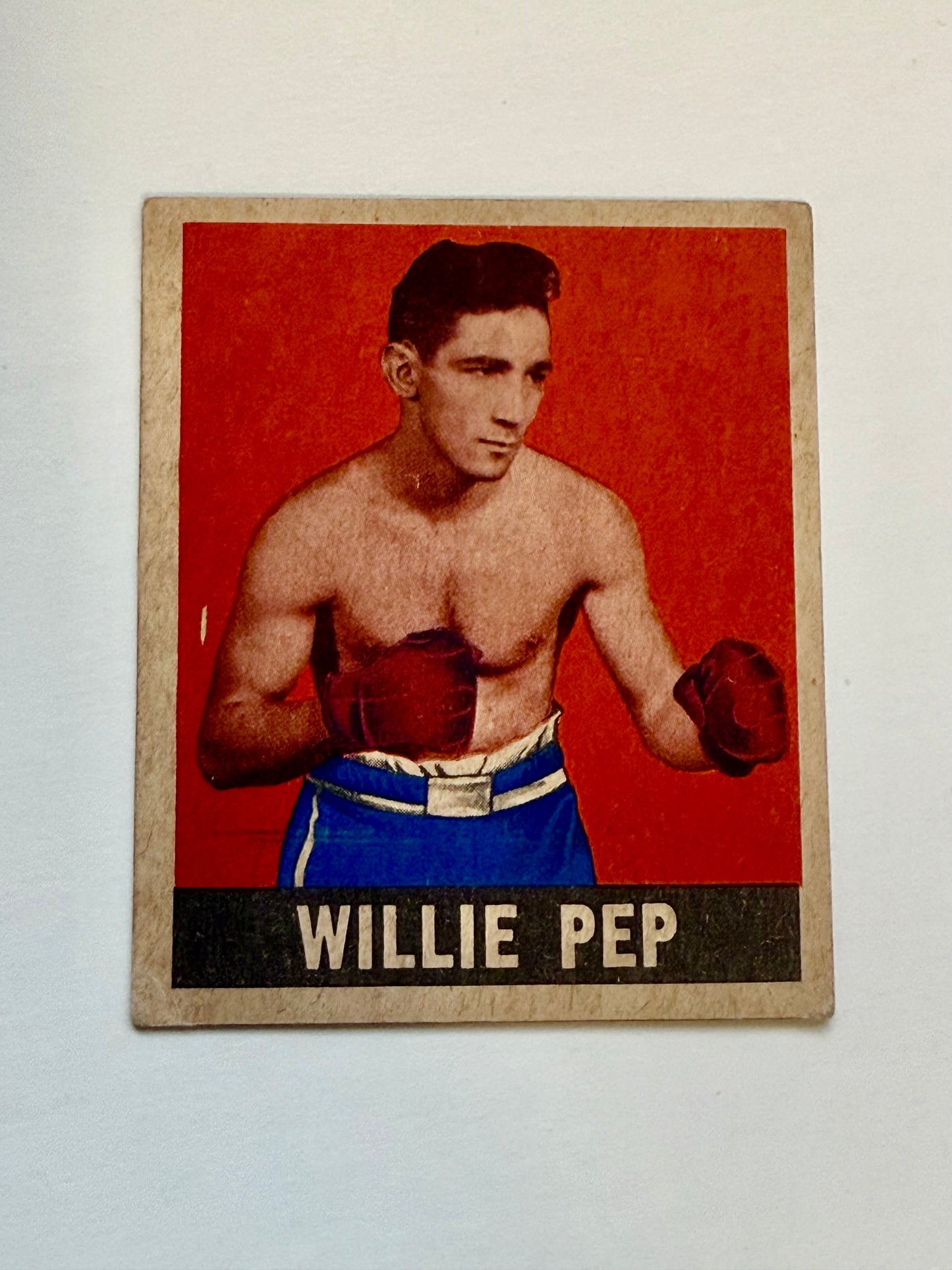 Willie pep rare vintage boxing card leaf 1948