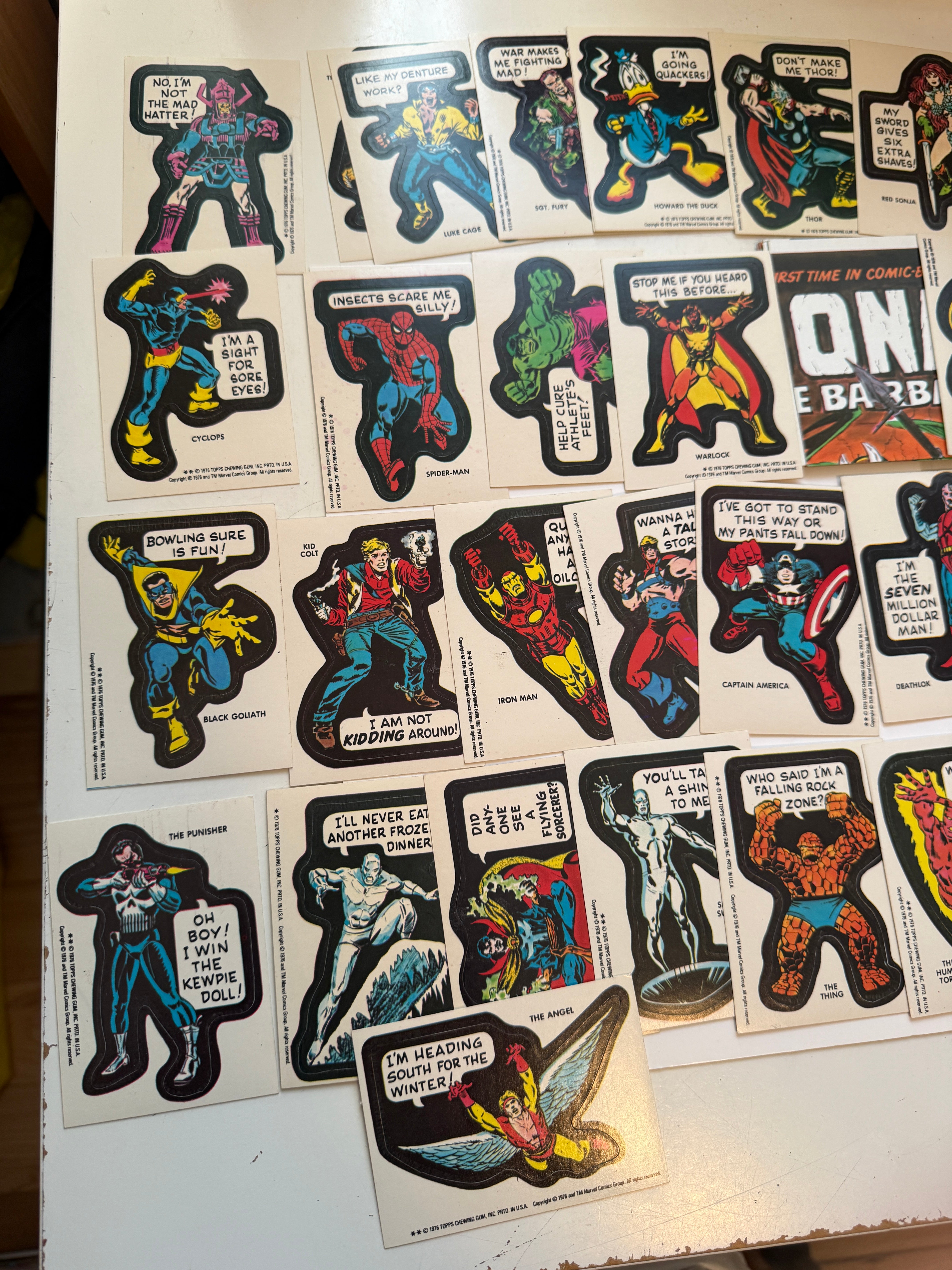 Marvel stickers cards set and puzzle set high grade condition 1976
