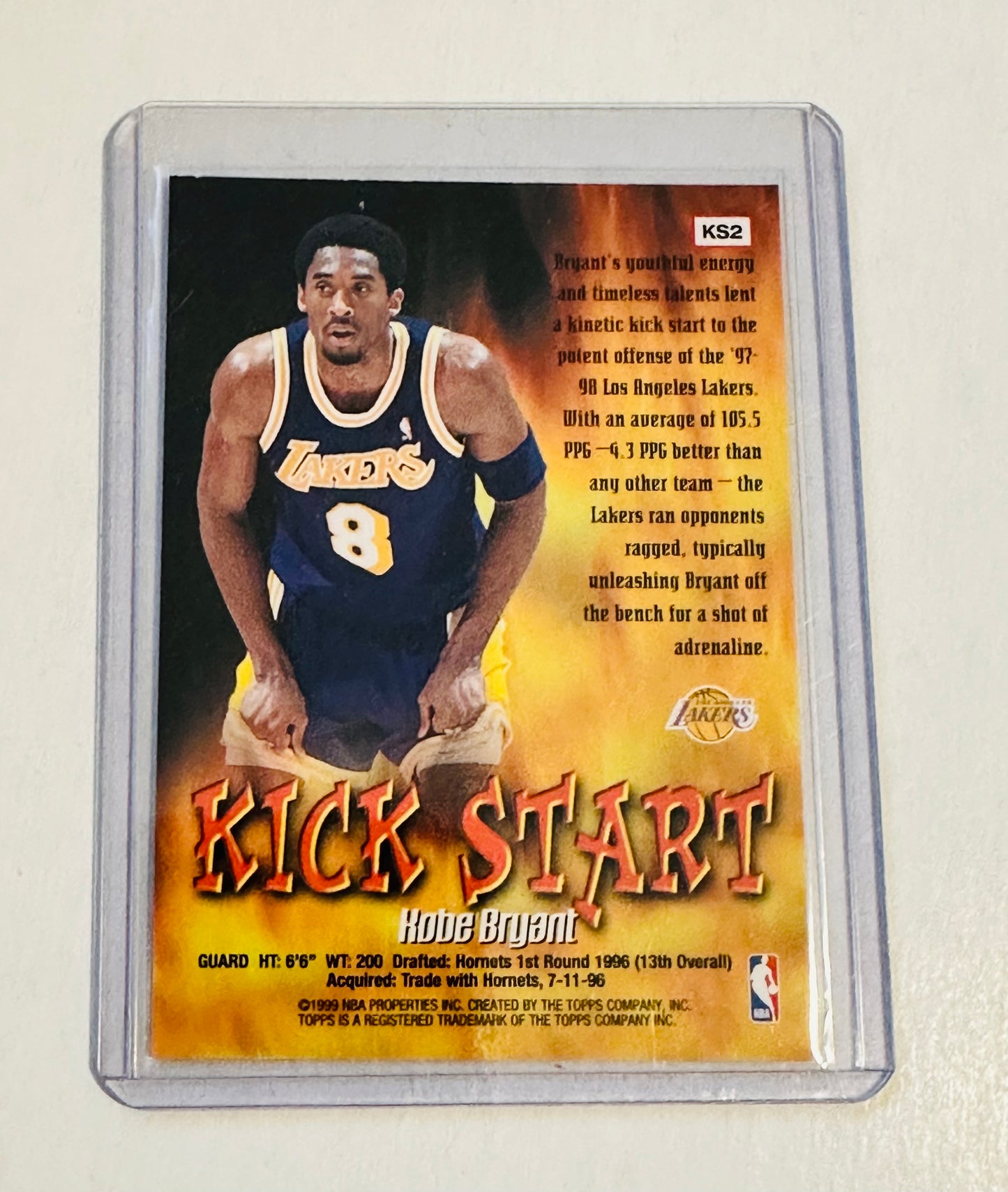 Kobe Bryant NBA legend Kick Start foil basketball insert card 1999