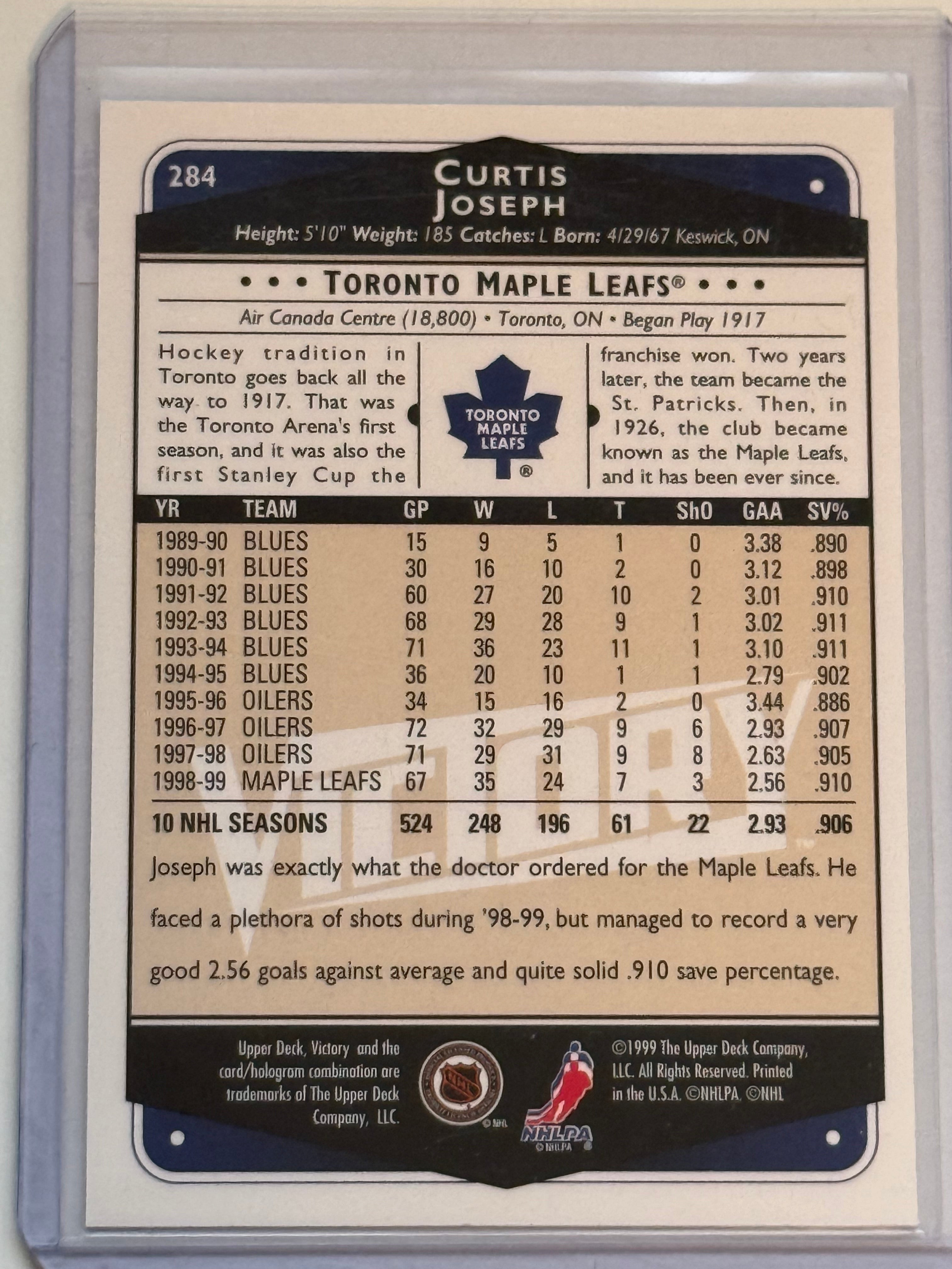 Curtis Joseph leafs autograph card with COA