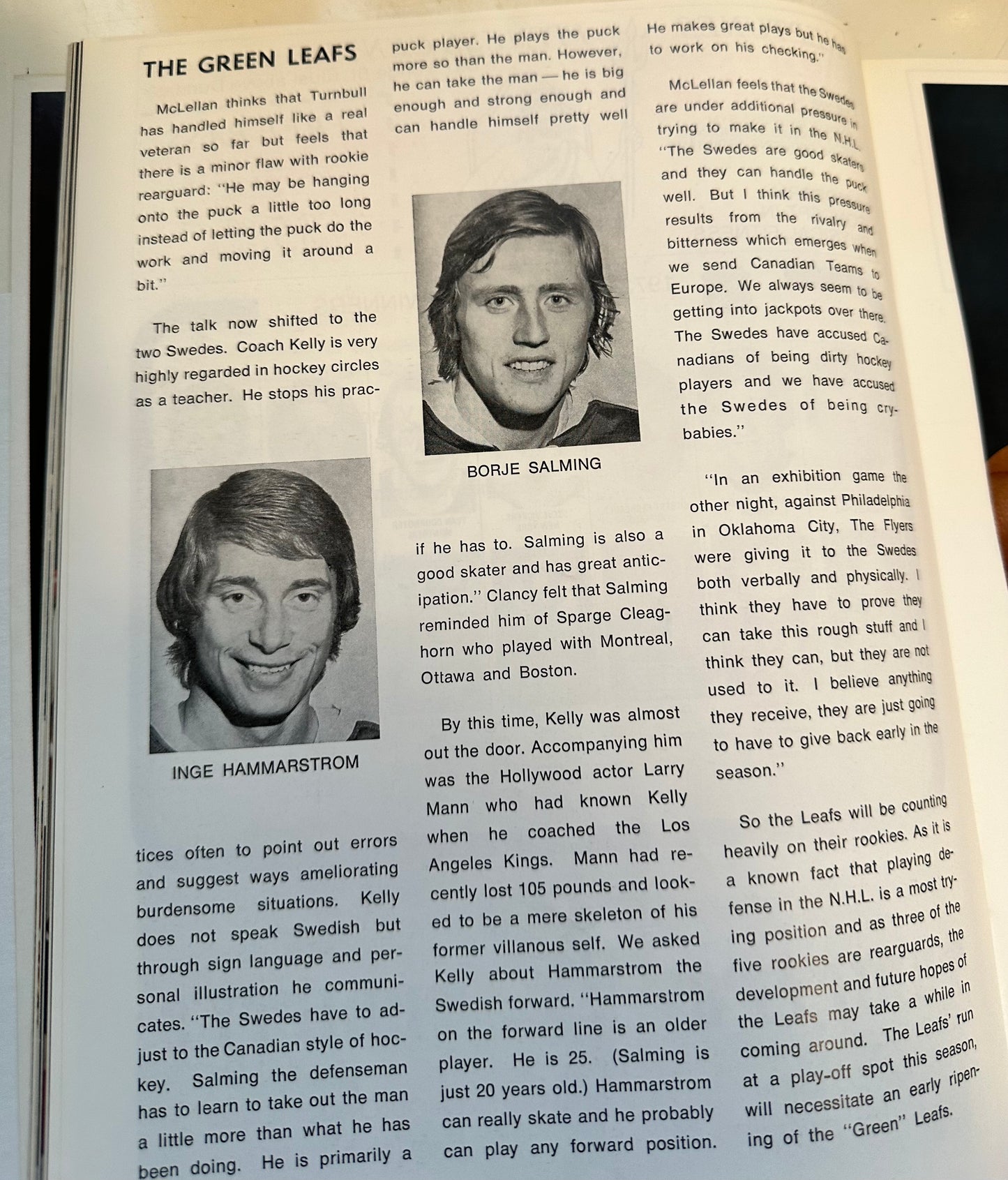 Toronto Maple Leafs hockey game program 1973