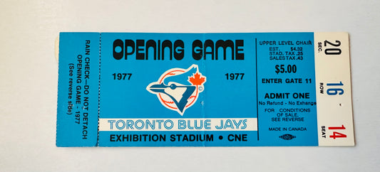 Toronto Blue Jays baseball rare first game ticket 1977