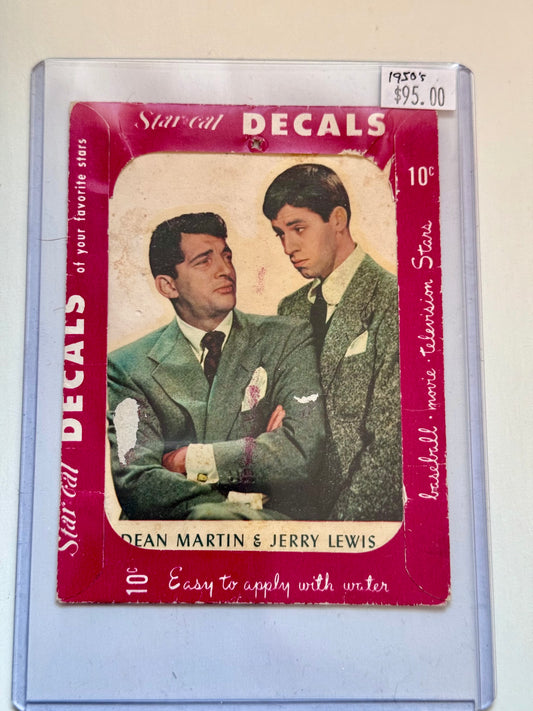 Dean Martin and Jerry Lewis rare vintage decal 1950s