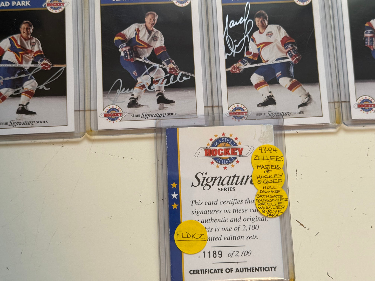 Zellers hockey superstar legends 8 autograph cards set 1993-94