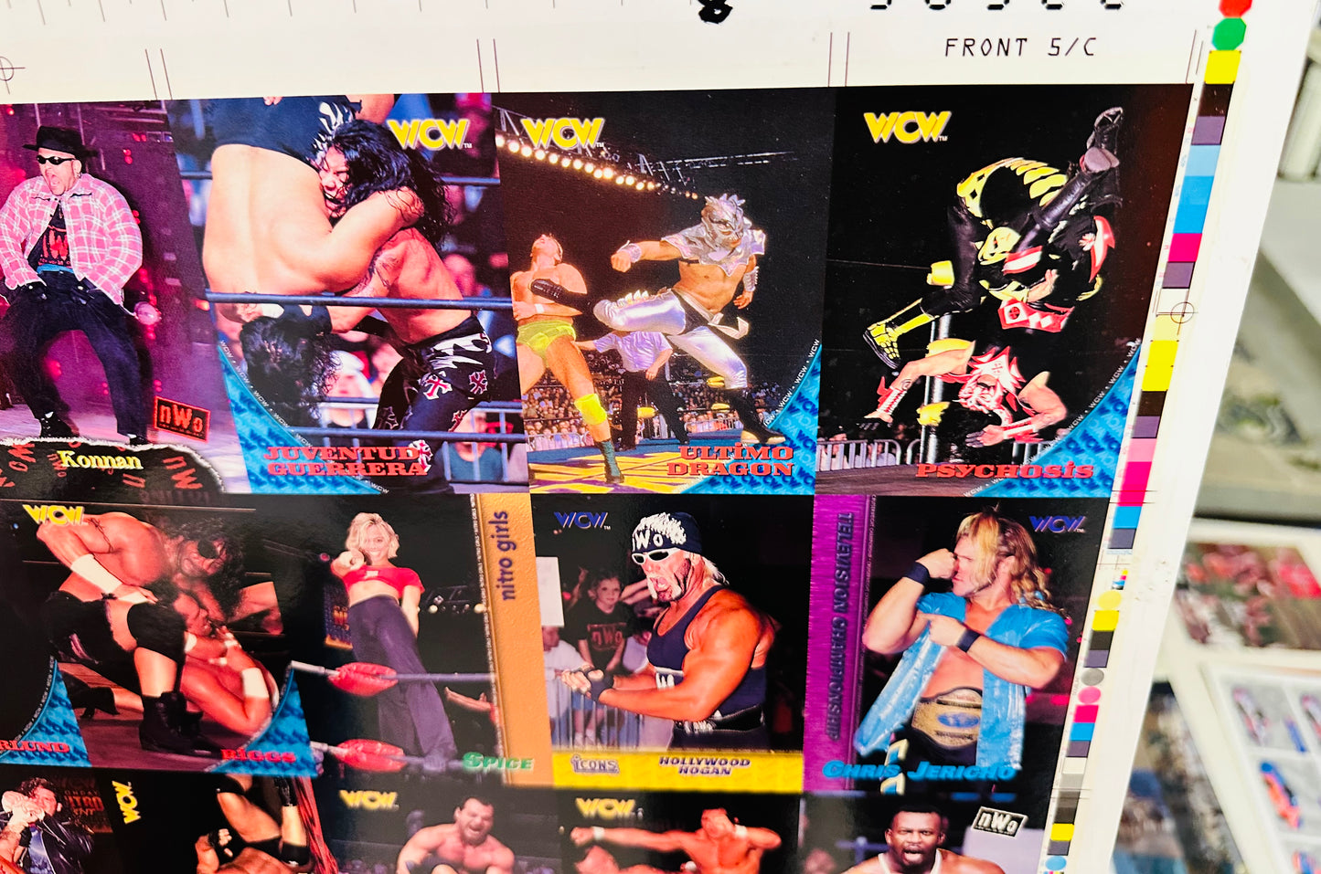 Wrestling WCW rare uncut cards sheet 1995