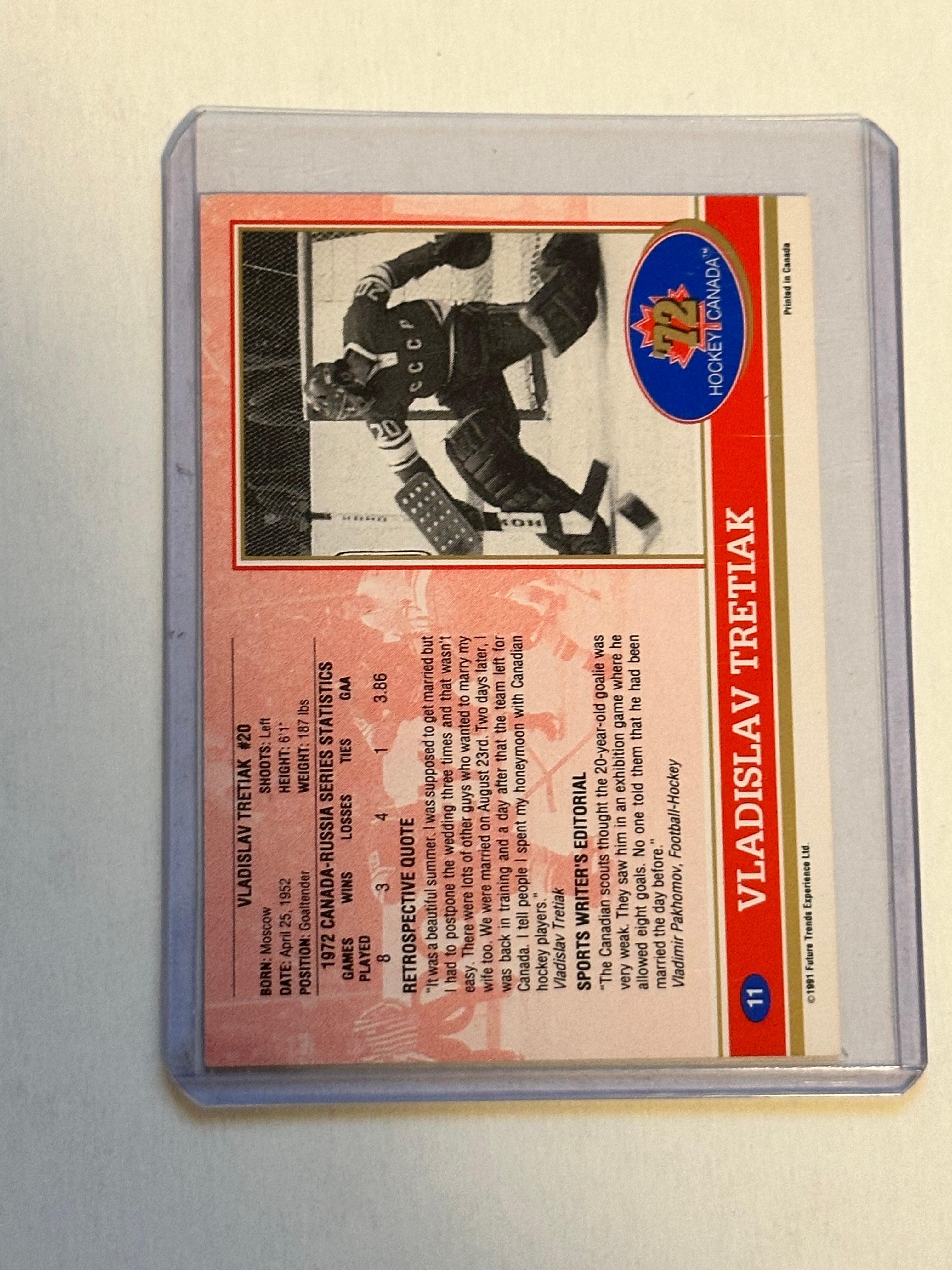 Vladislav Tretiak hockey legend signed card with COA