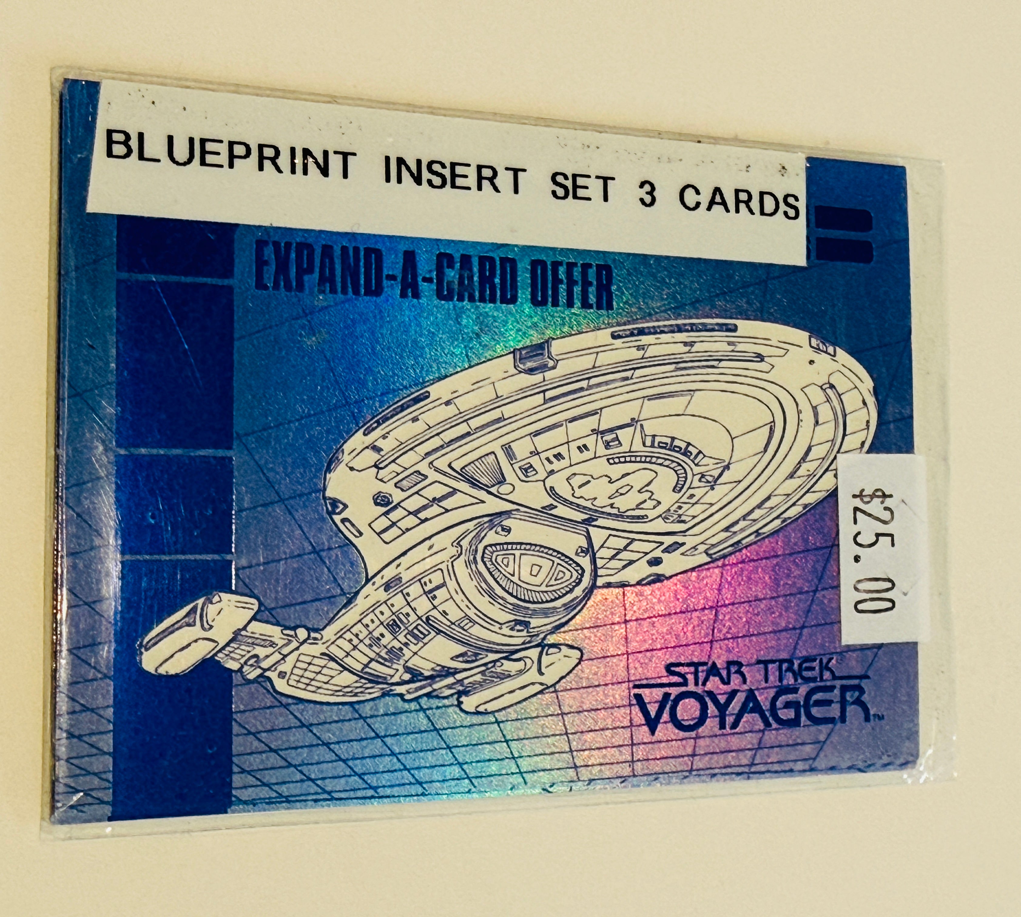 Star Trek Voyager 3 blue prints foil insert cards set 1995