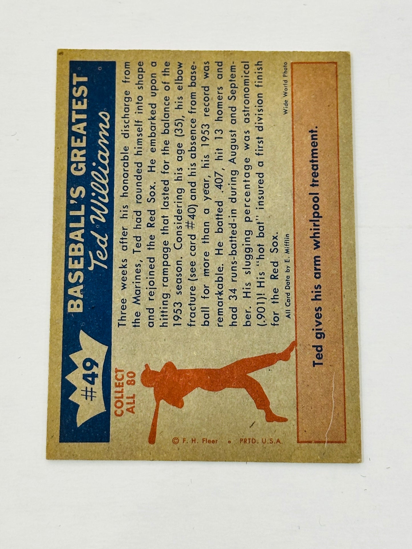 Ted Williams rare vintage baseball card 1959